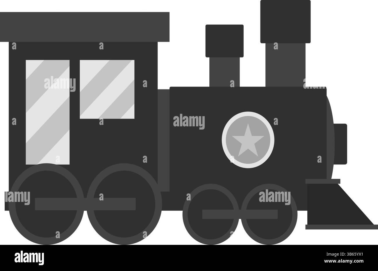 Icona della locomotiva Vintage Steam Train - illustrazione del motore retro nero Illustrazione Vettoriale