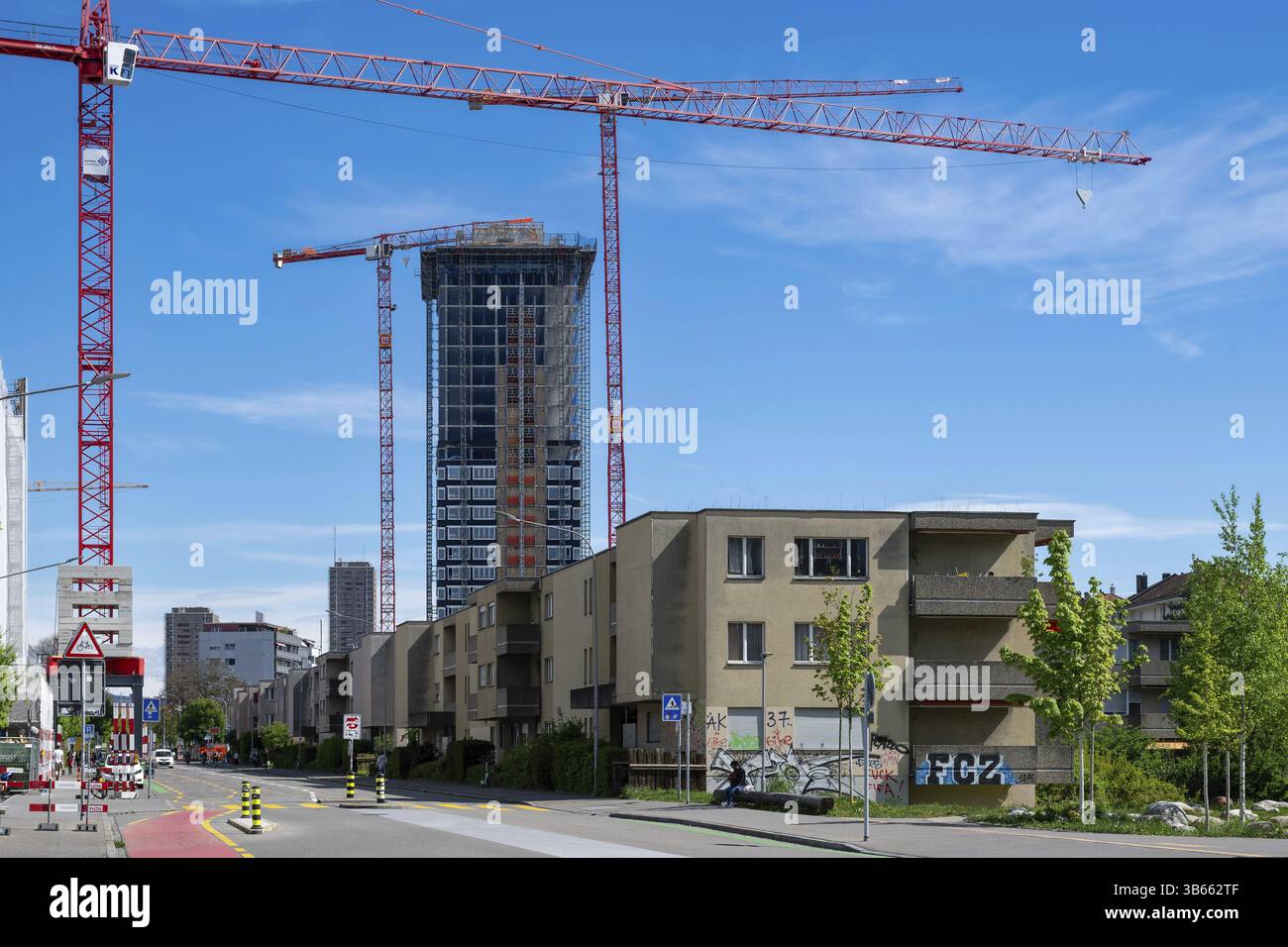 Alta gru da cantiere Foto Stock