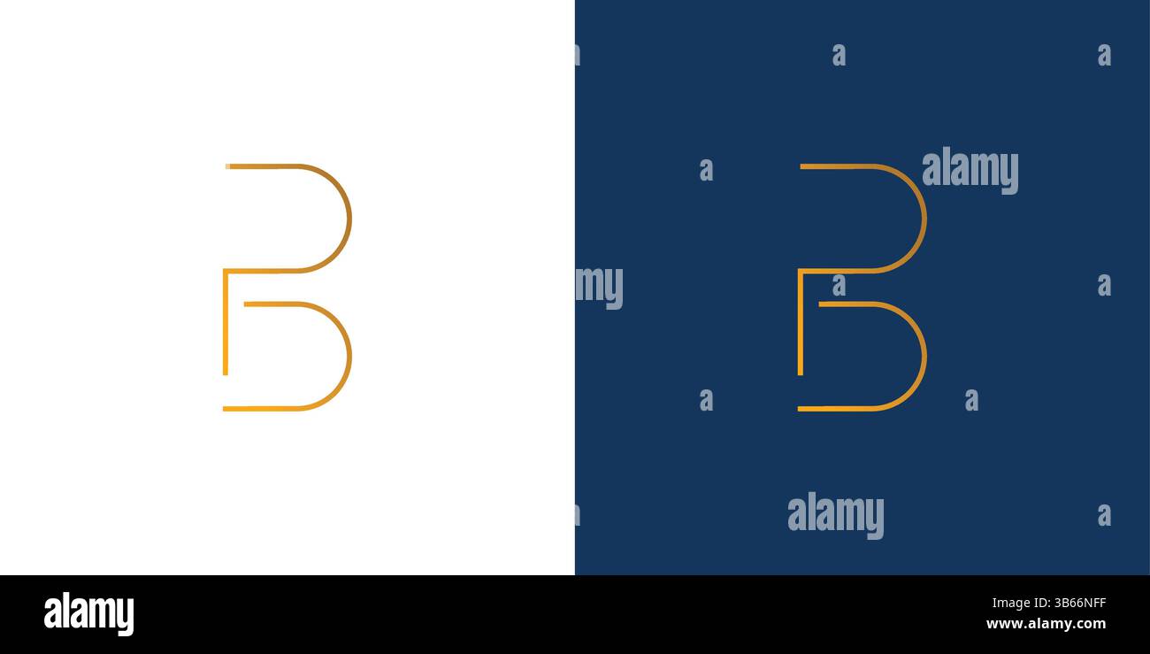 Logo con iniziali PB semplici e moderne Illustrazione Vettoriale