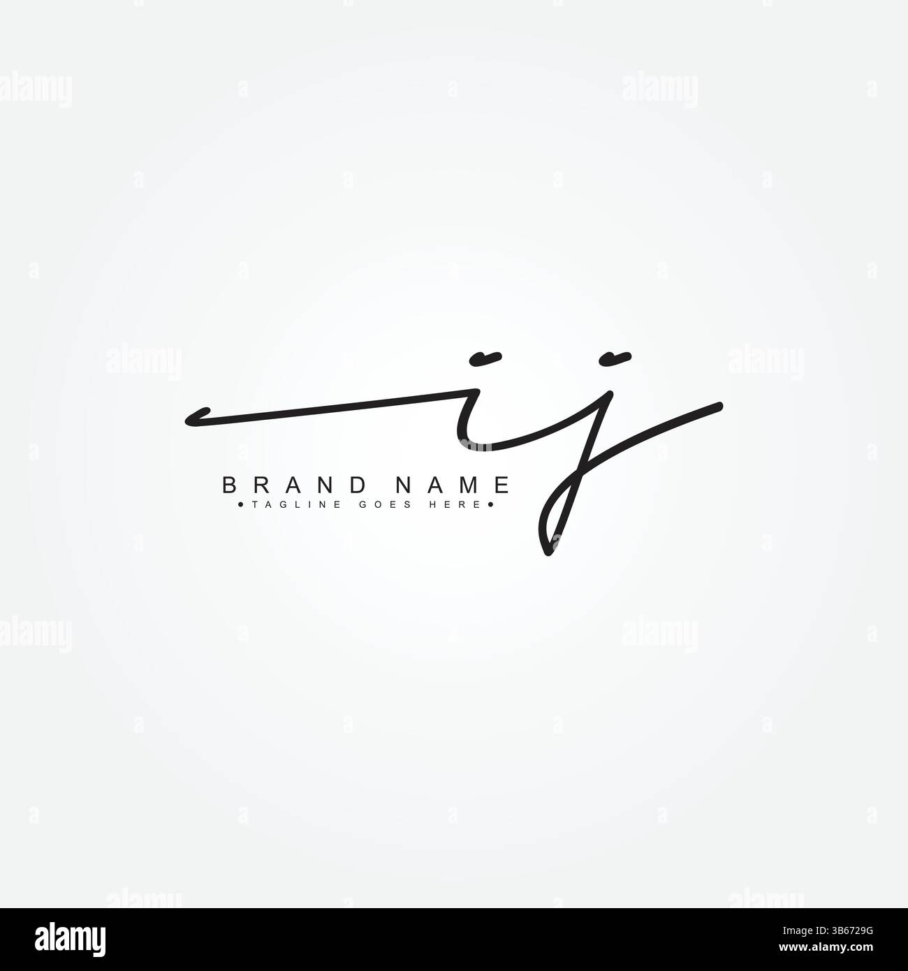 Modello logo firma lettera iniziale IJ - modello logo vettoriale scritto a mano Illustrazione Vettoriale