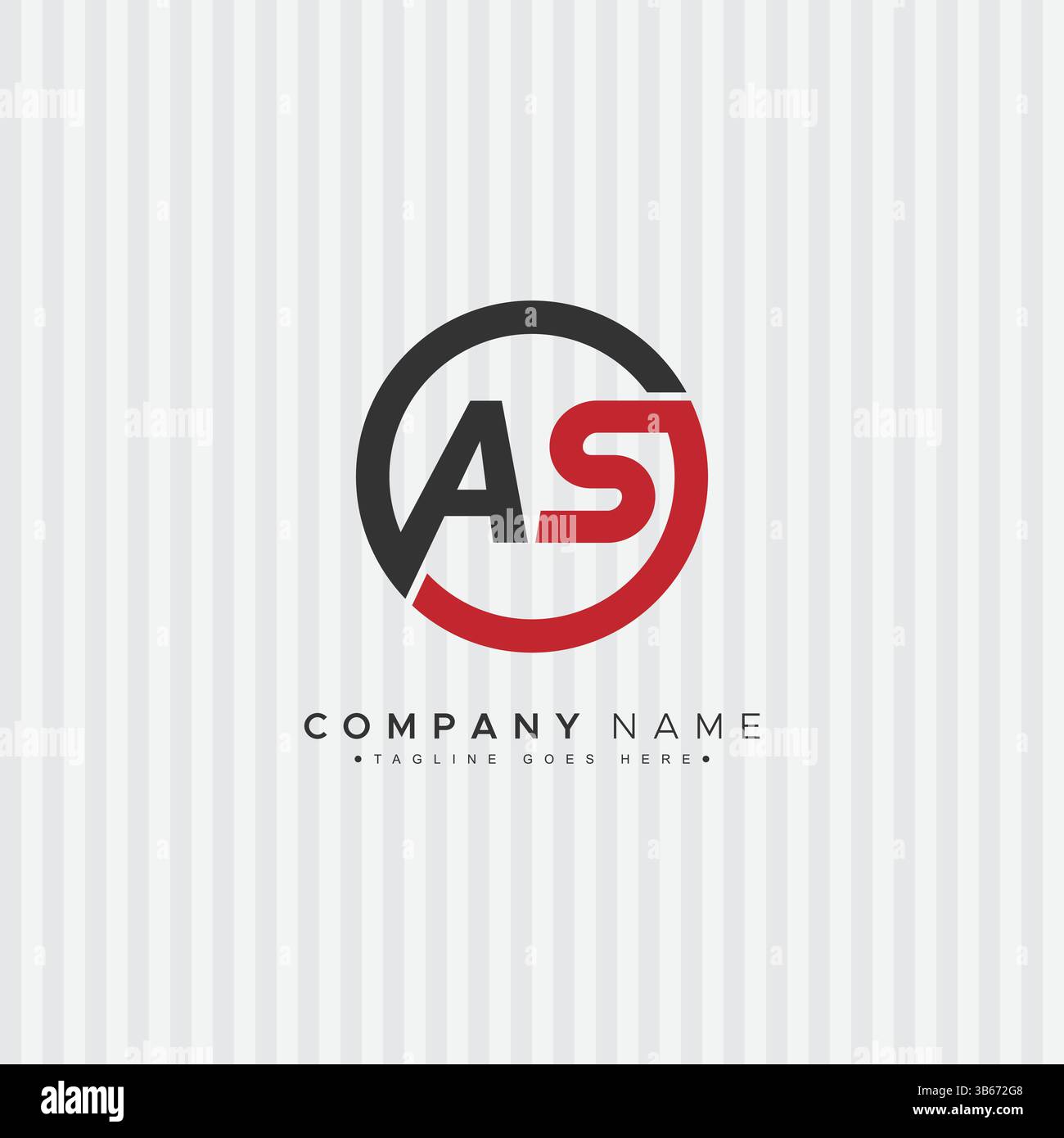 AS Minimal Vector Logo - Logo aziendale semplice per i monogrammi A e S. Illustrazione Vettoriale