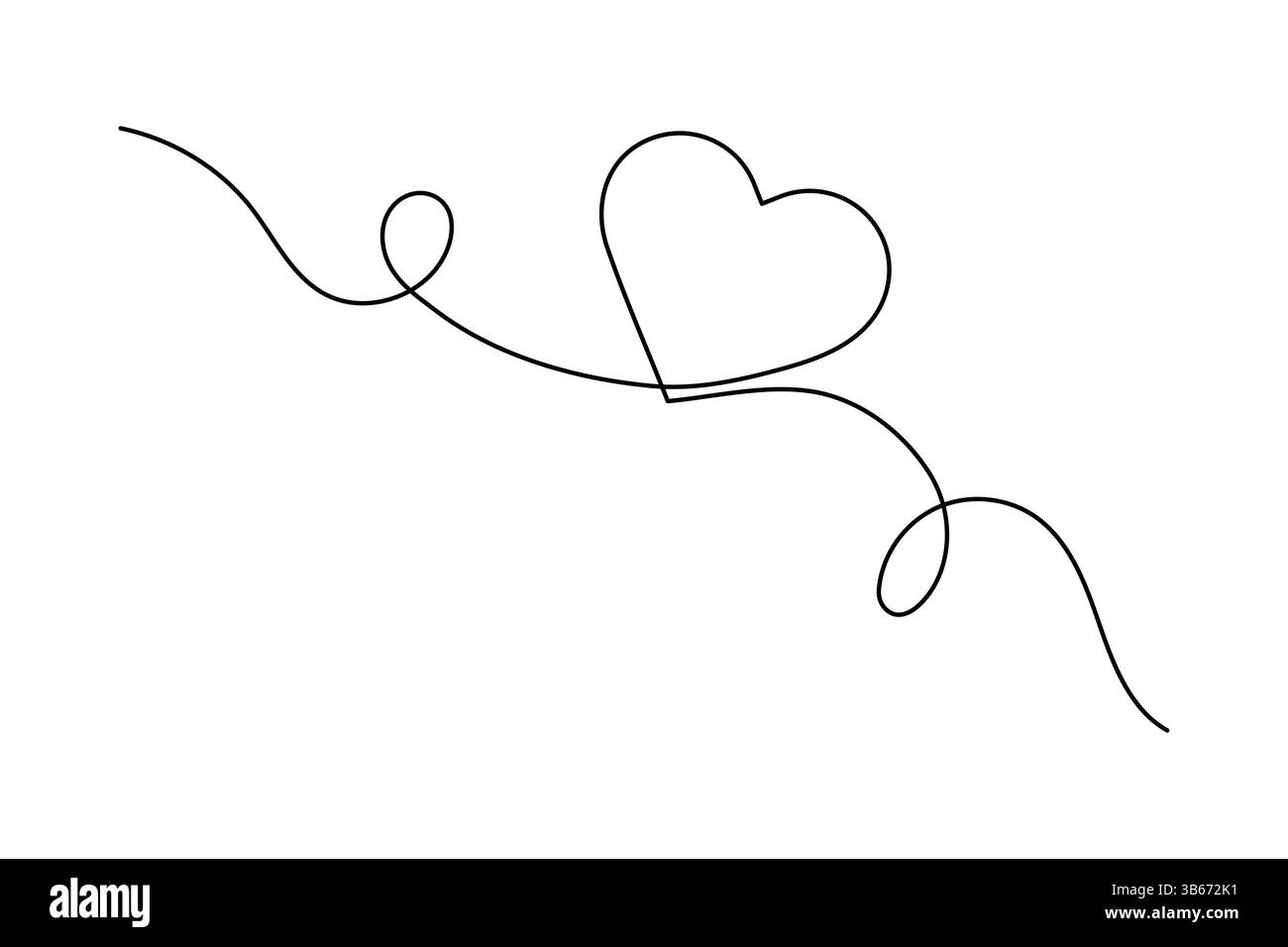 San Valentino cuore e amore per la grafica continua su una linea disegnando il design vettoriale Illustrazione Vettoriale