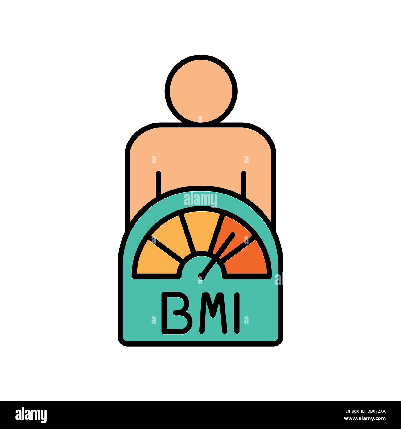 icona della linea di colore bmi dell'indice di massa corporea per progetti digitali e di stampa. Icone di pulizia minime per applicazioni e siti Web. Icone semplici e moderne per UI UX e bran Illustrazione Vettoriale