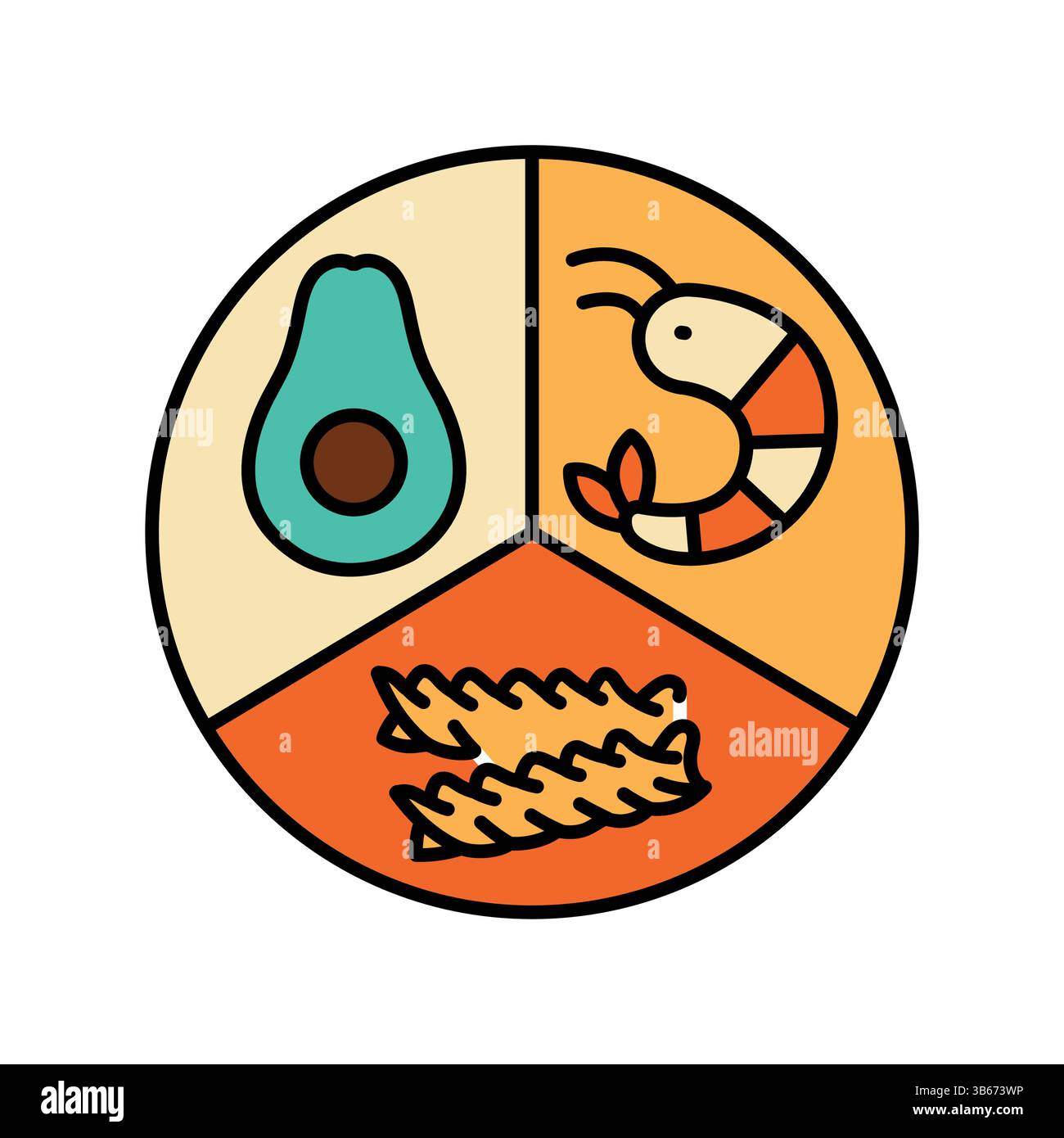 Icona della linea di colore dei macronutrienti per progetti digitali e di stampa. Icone di pulizia minime per applicazioni e siti Web. Icone semplici e moderne per UI UX e branding Illustrazione Vettoriale