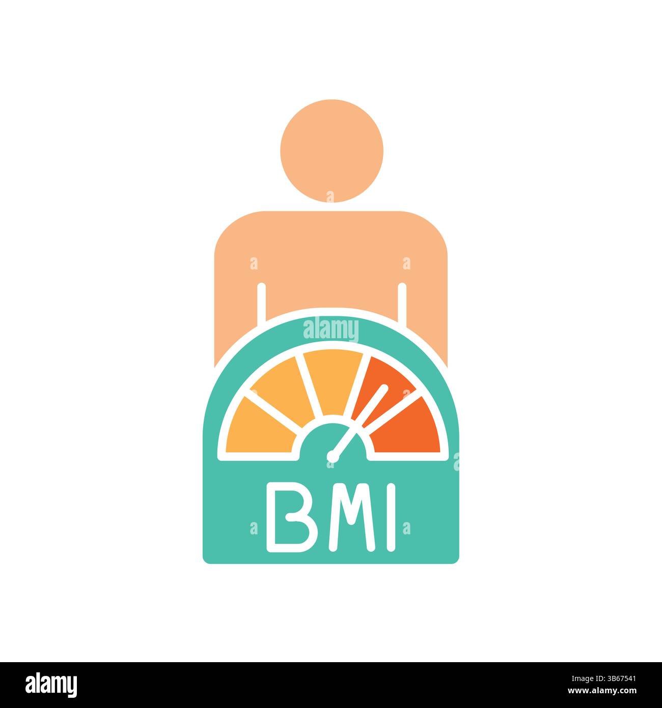 icona della linea di colore bmi dell'indice di massa corporea per progetti digitali e di stampa. Icone di pulizia minime per applicazioni e siti Web. Icone semplici e moderne per UI UX e bran Illustrazione Vettoriale