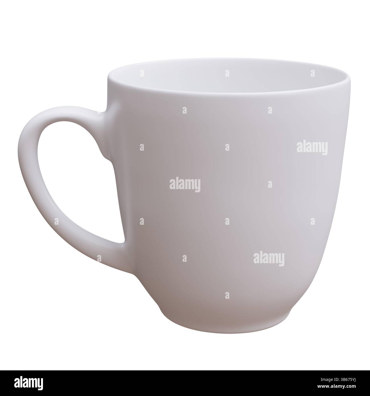 Tazza di caffè isolata su bianco. Mockup tazza bevanda calda, rendering 3d. Foto Stock