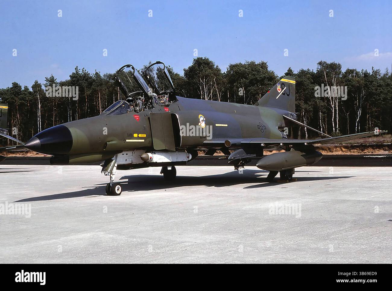 Un F-4E della U.S. Air Force pronto a partire dalla base aerea di Soesterberg, 1985. Foto Stock