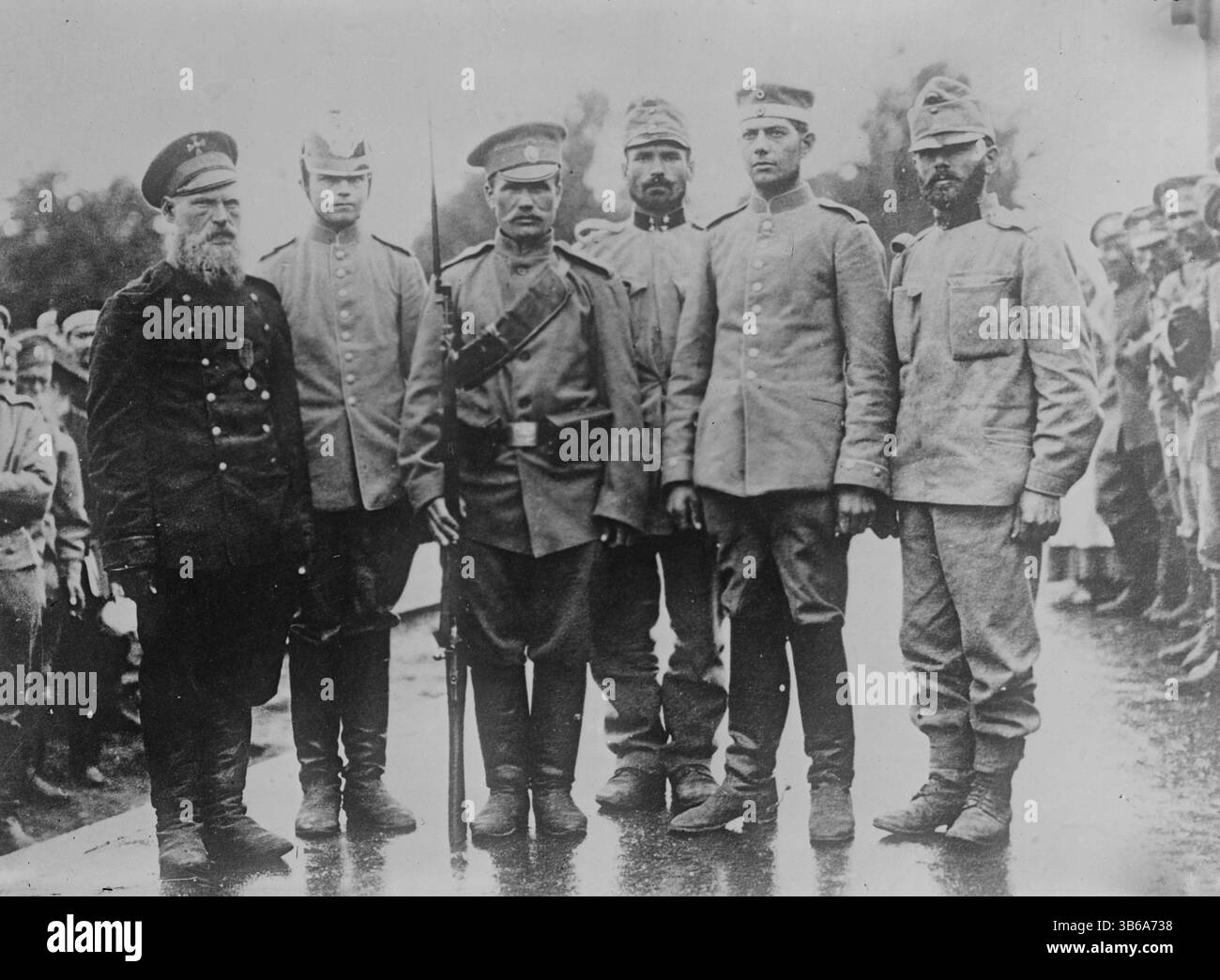 Prigionieri tedeschi e austriaci in Russia durante la prima guerra mondiale, intorno al 1910. Foto Stock