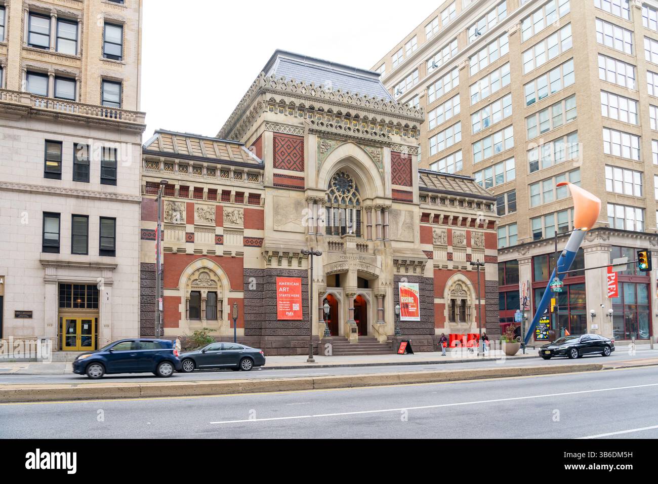 Philadelphia, PA, USA - 4 novembre 2023: Pennsylvania Academy of the fine Arts in North Broad Street a Philadelphia, Pennsylvania, USA. Foto Stock