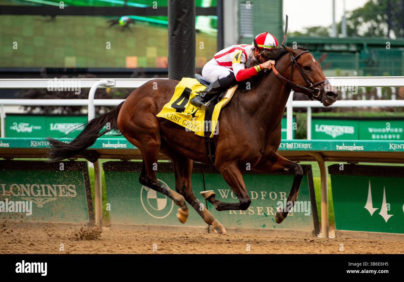 16 settembre 2023, Louisville, Kentucky, USA: Risultati della ricerca (4) guidati da Tyler Gaffalione vince il Locust Grove Stakes (Grade 3) a Churchill Downs a Louisville, Kentucky il 16 settembre 2023. Carson Blevins/Eclipse Sportswire/CSM (immagine di credito: © Carson Blevins/CSM tramite ZUMA Press Wire) Foto Stock