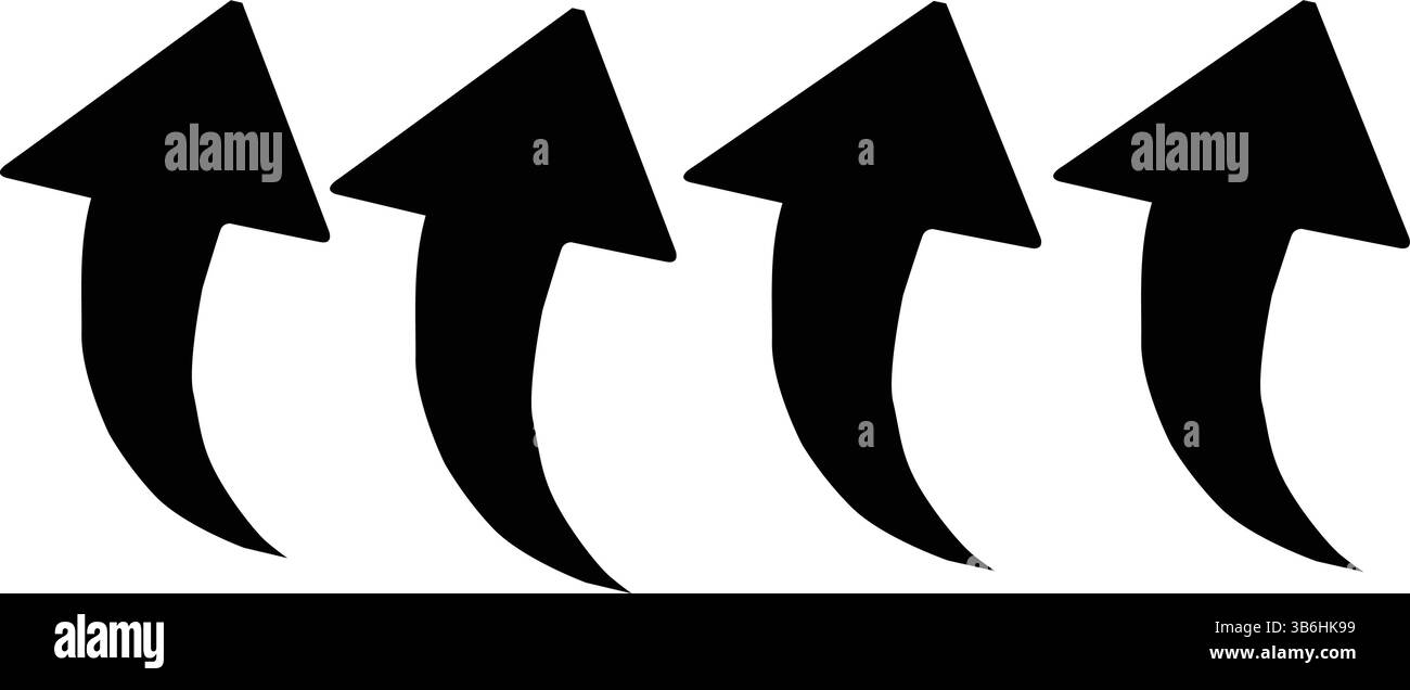 Una serie vibrante di frecce intersecanti in vari colori, una rappresentazione simbolica della direzione Illustrazione Vettoriale