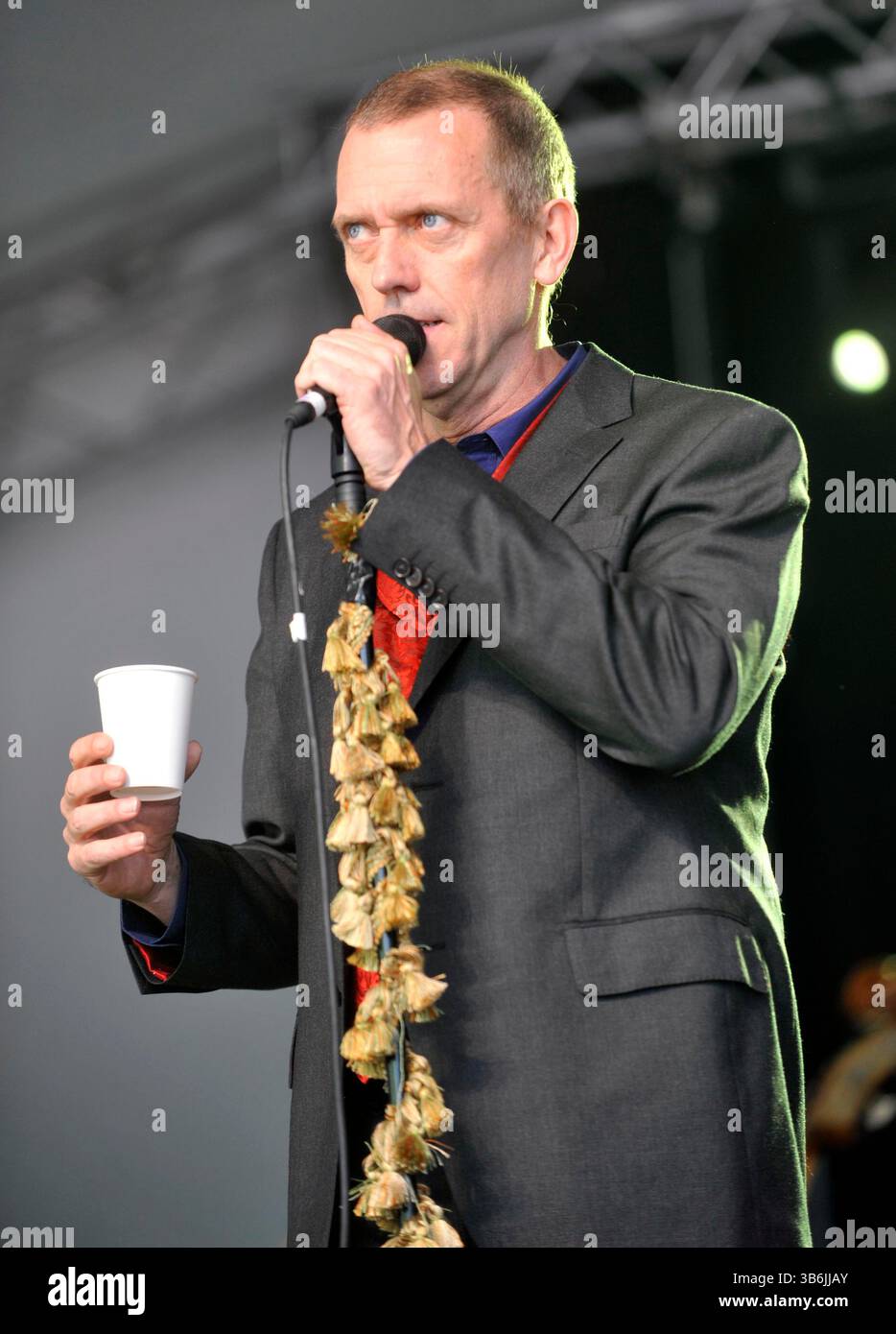 hugh laurie si esibisce sul palco al Cornbury Festival , Great Tew Park Oxfordshire Regno Unito il 30 giugno 2012 Foto Stock