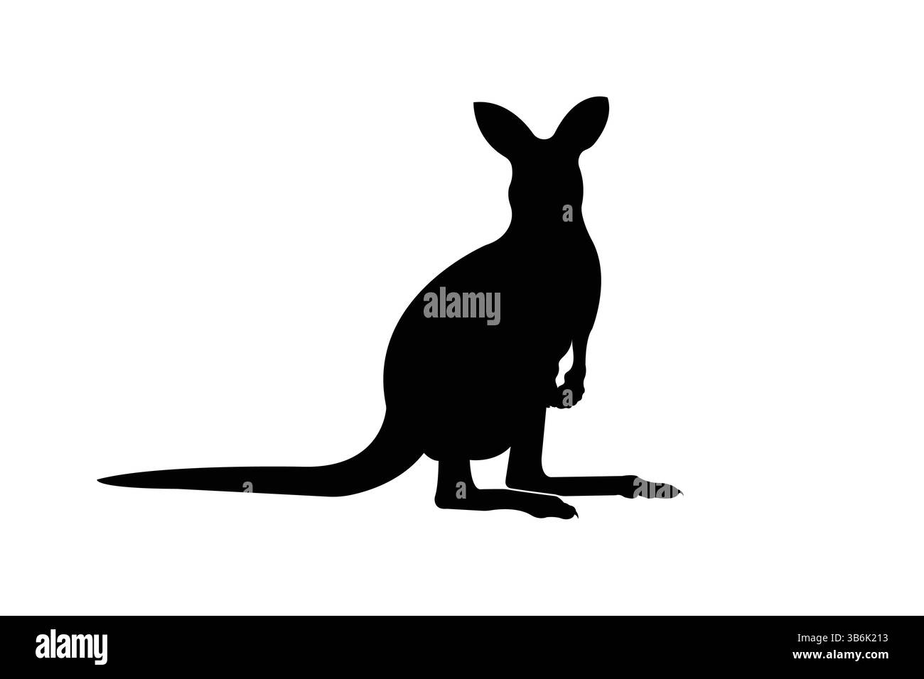 Silhouette di canguro - profilo della fauna australiana Illustrazione Vettoriale