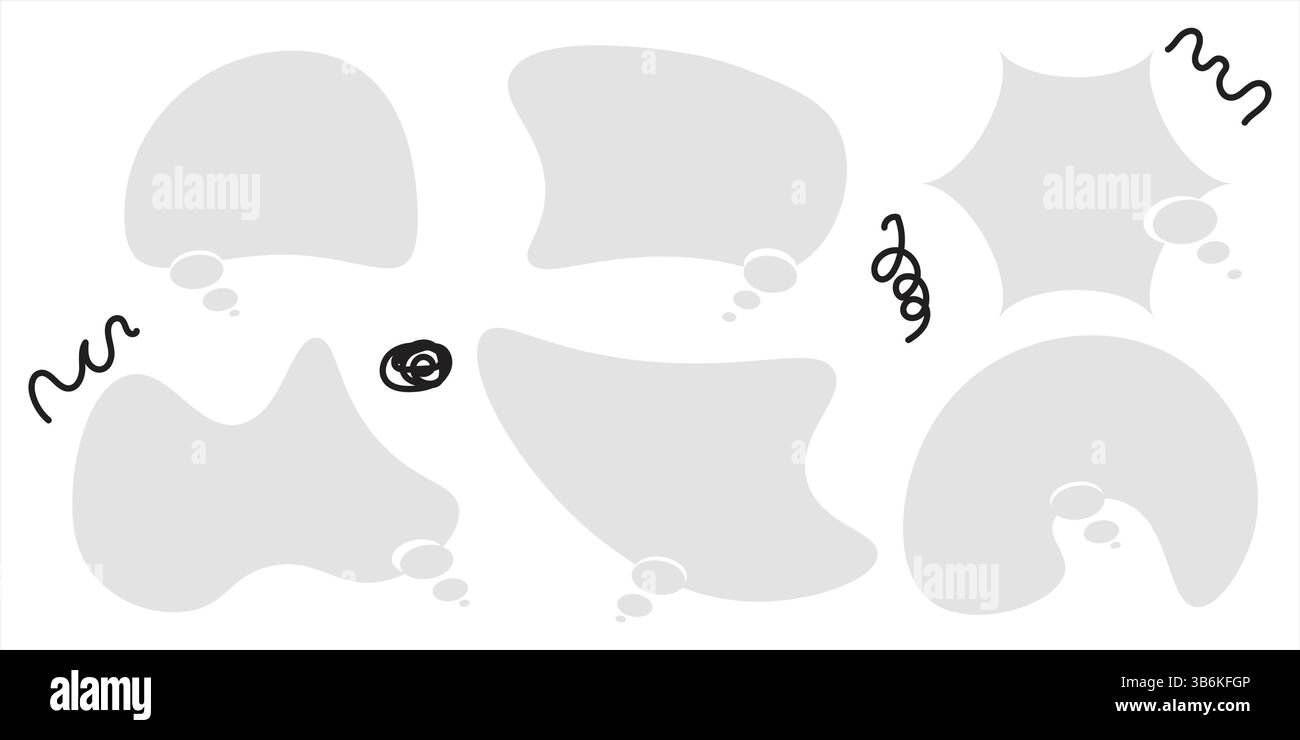 Icone dei contrassegni fumetti Moyamoya ansia e reclamo con Text Bubbles Vector Pack Illustrazione Vettoriale