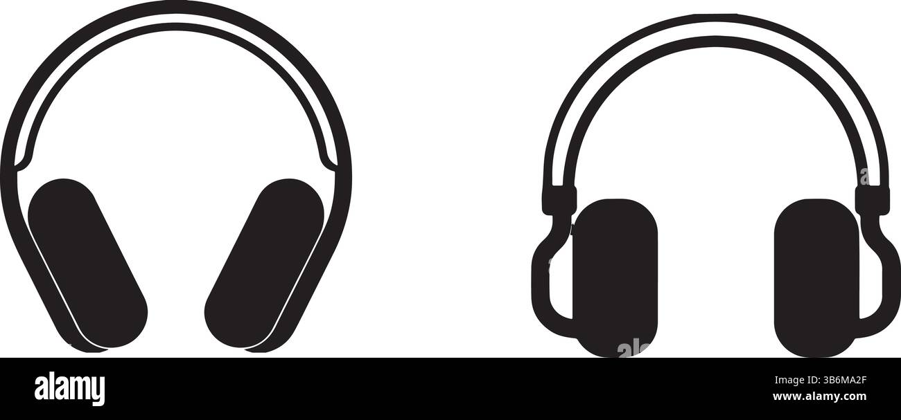 Cuffie silhouette Music audio Collection Illustrazione Vettoriale