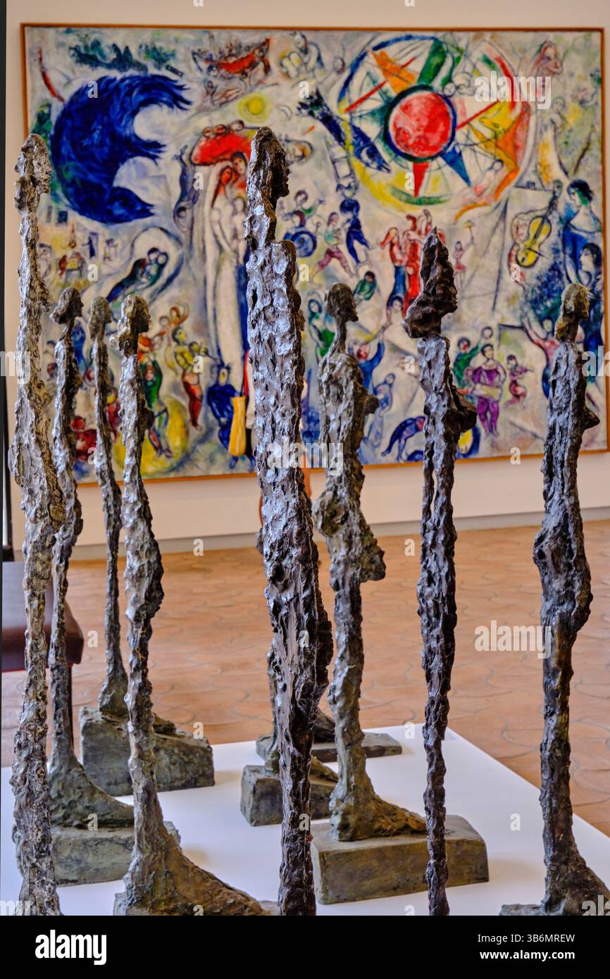 Francia, Alpi marittime, Saint Paul de Vence, Fondazione Maeght dell'architetto catalano Josep Lluis Sert, museo di arte contemporanea Foto Stock