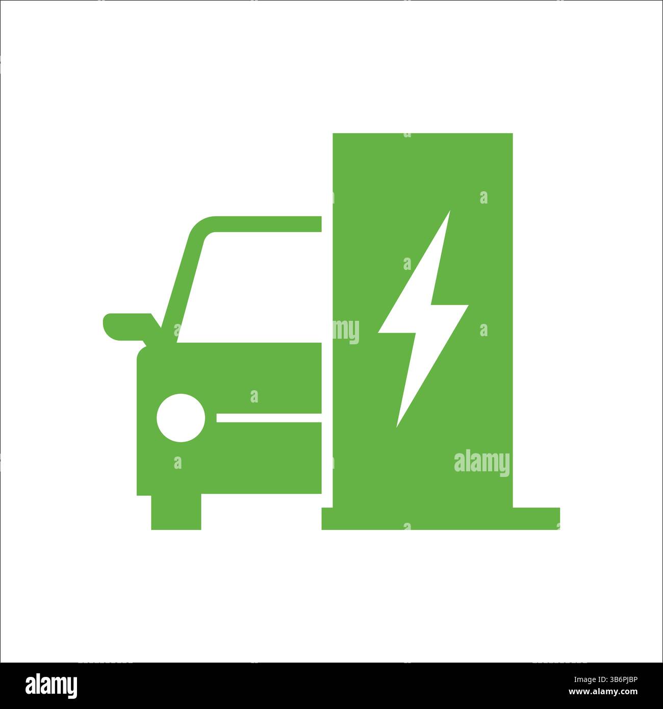 Set di icone vettoriali delle stazioni di ricarica dei veicoli elettrici (EV). Simboli che rappresentano i caricabatterie EV, la spina elettrica, la porta di carica e il concetto di energia dell'auto. Illustrazione Vettoriale