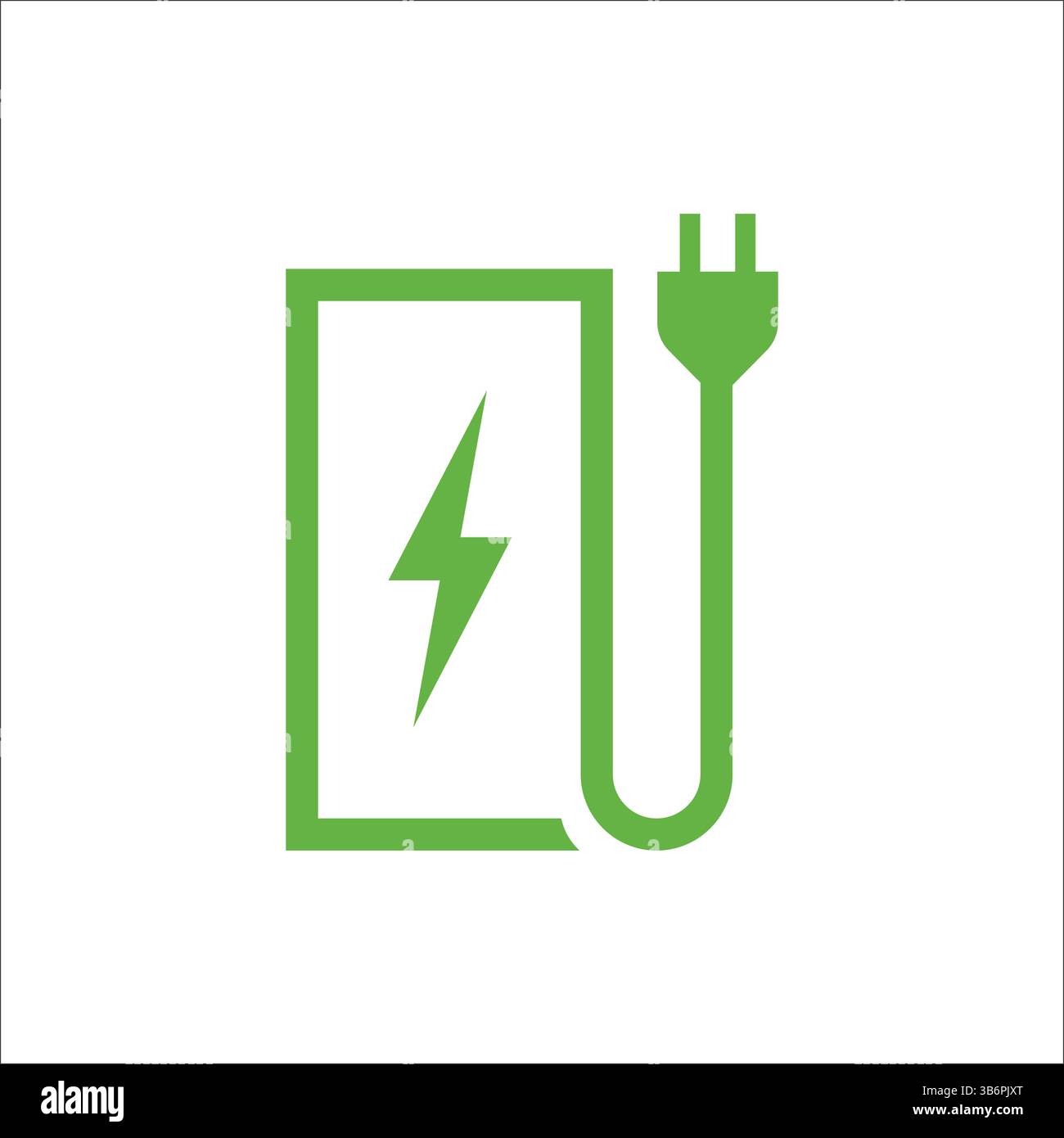 Set di icone vettoriali delle stazioni di ricarica dei veicoli elettrici (EV). Simboli che rappresentano i caricabatterie EV, la spina elettrica, la porta di carica e il concetto di energia dell'auto. Illustrazione Vettoriale
