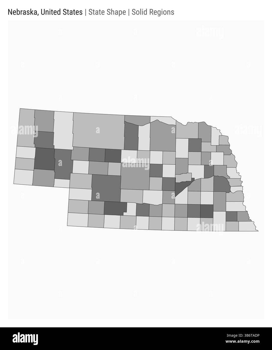 Nebraska, Stati Uniti. Semplice mappa vettoriale. Stato forma. Stile regioni solide. Confine del Nebraska. Illustrazione vettoriale. Illustrazione Vettoriale