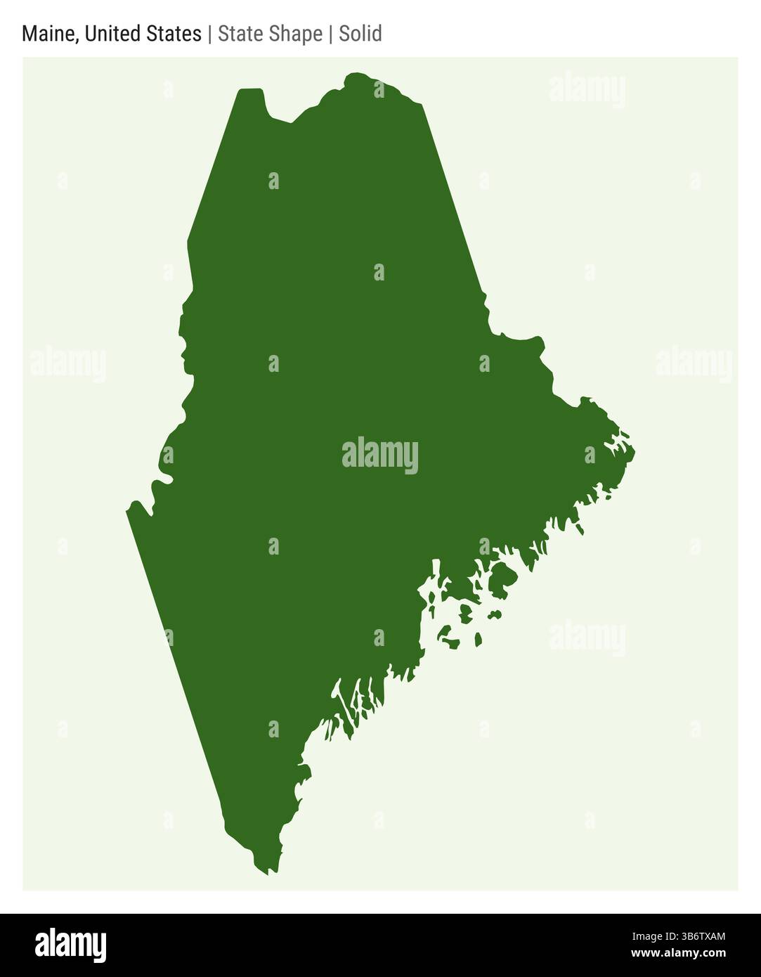 Maine, Stati Uniti. Semplice mappa vettoriale. Stato forma. Stile solido. Confine del Maine. Illustrazione vettoriale. Illustrazione Vettoriale