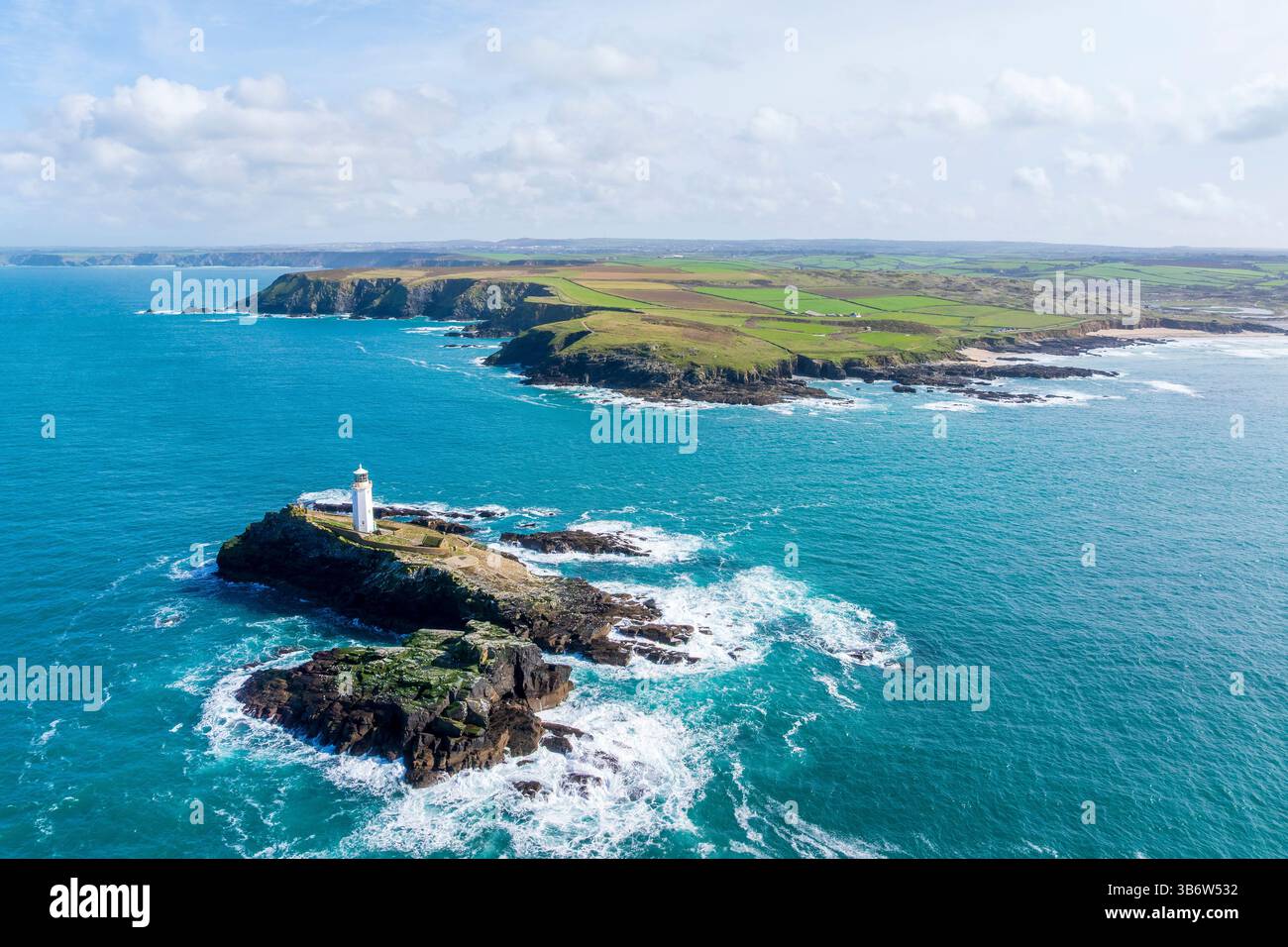 Godrevy Lighthouse, Cornwall, England, Regno Unito, Europa Foto Stock