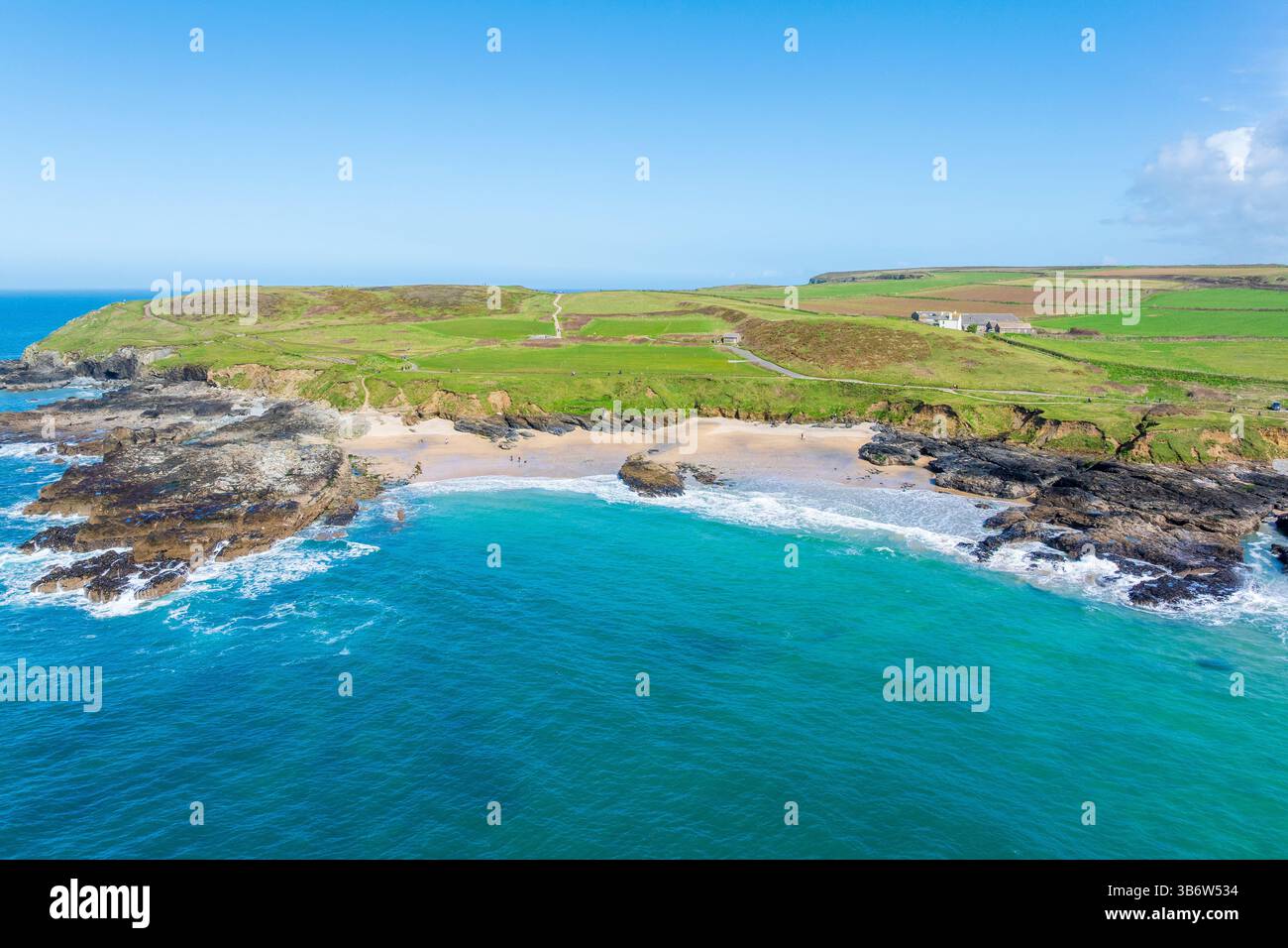 Godrevy Beach, Cornovaglia, Inghilterra, Regno Unito, Europa Foto Stock