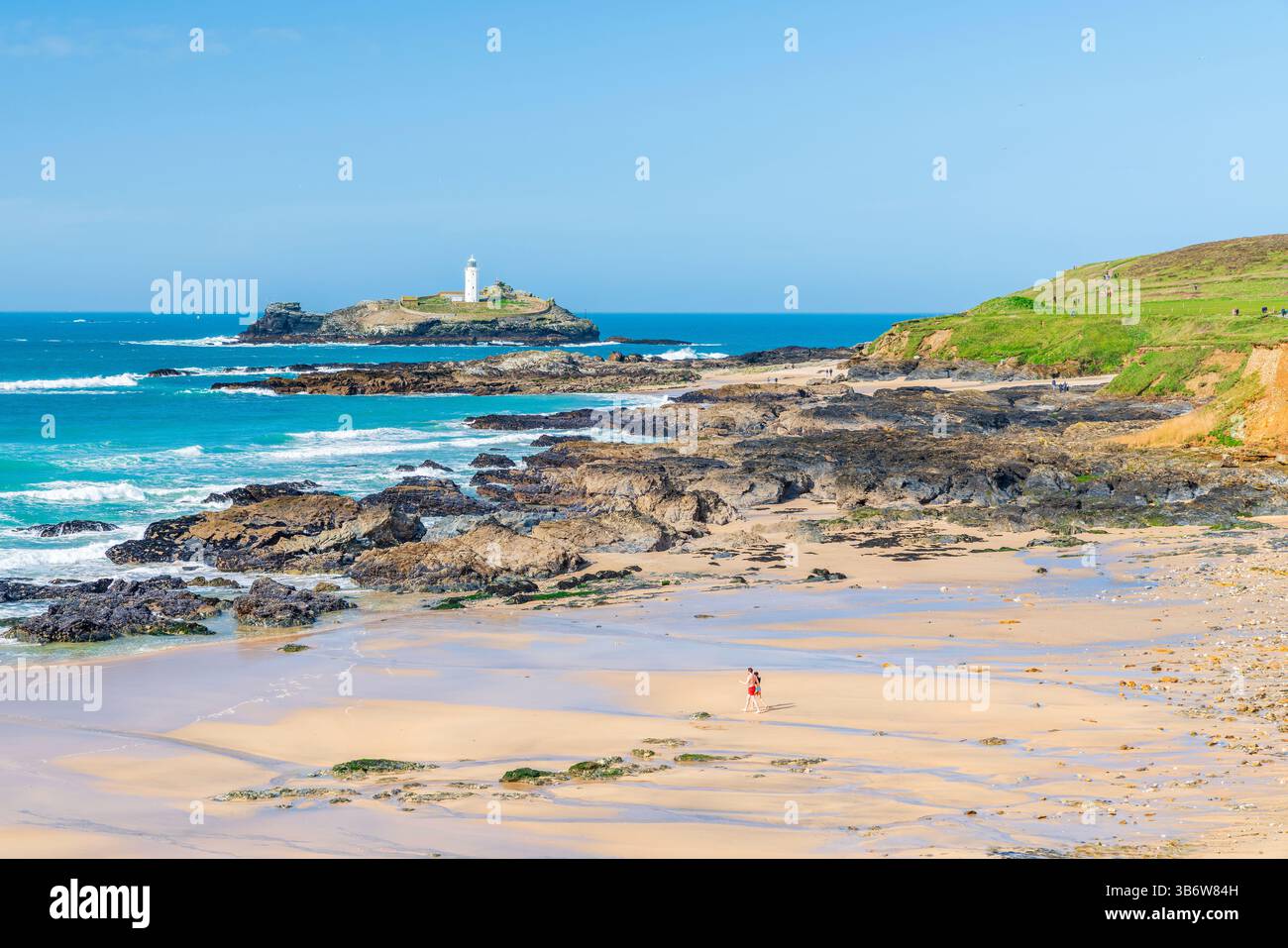 Godrevy Beach, Cornovaglia, Inghilterra, Regno Unito, Europa Foto Stock