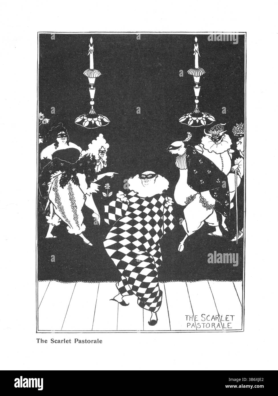 Aubrey Beardsley - Scarlet Pastorale - 1908 Foto Stock