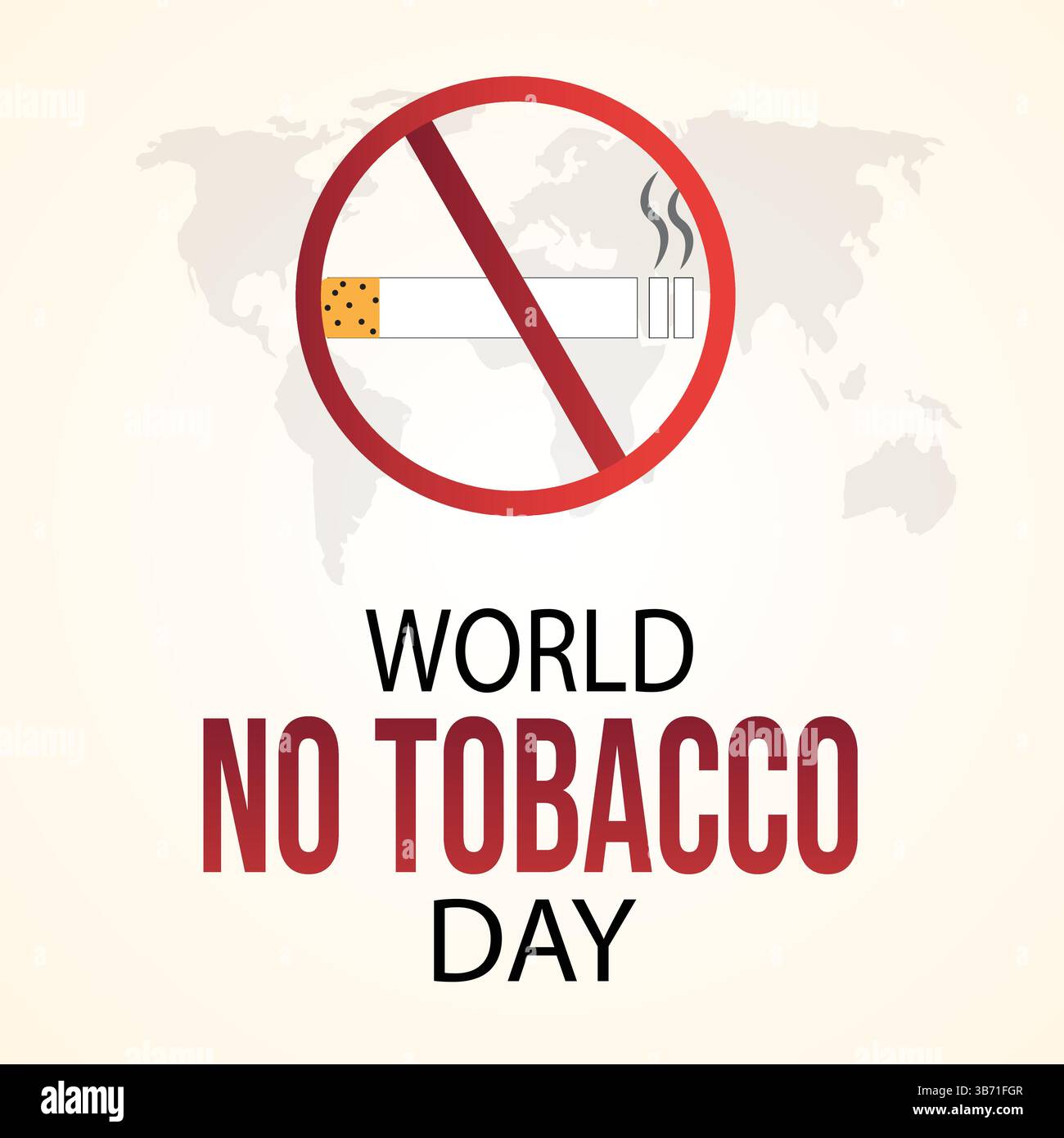 La campagna World No Tobacco Day è un'opportunità per sensibilizzare gli utenti sugli effetti dannosi e mortali dell'uso del tabacco. Illustrazione Vettoriale