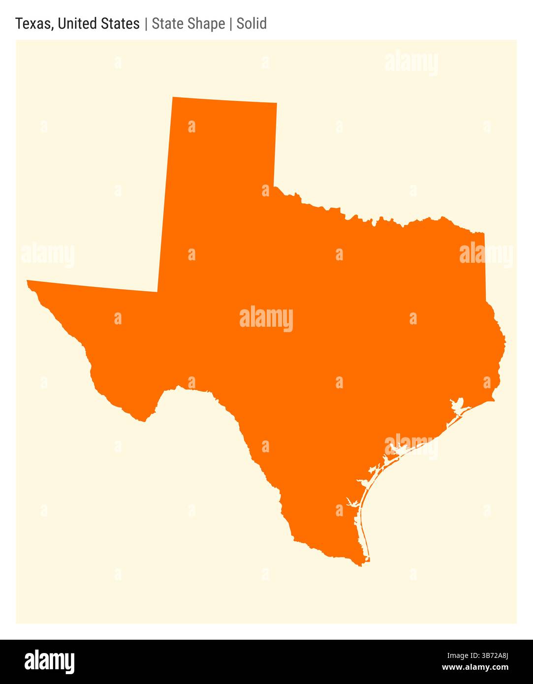 Texas, Stati Uniti. Semplice mappa vettoriale. Stato forma. Stile solido. Confine del Texas. Illustrazione vettoriale. Illustrazione Vettoriale