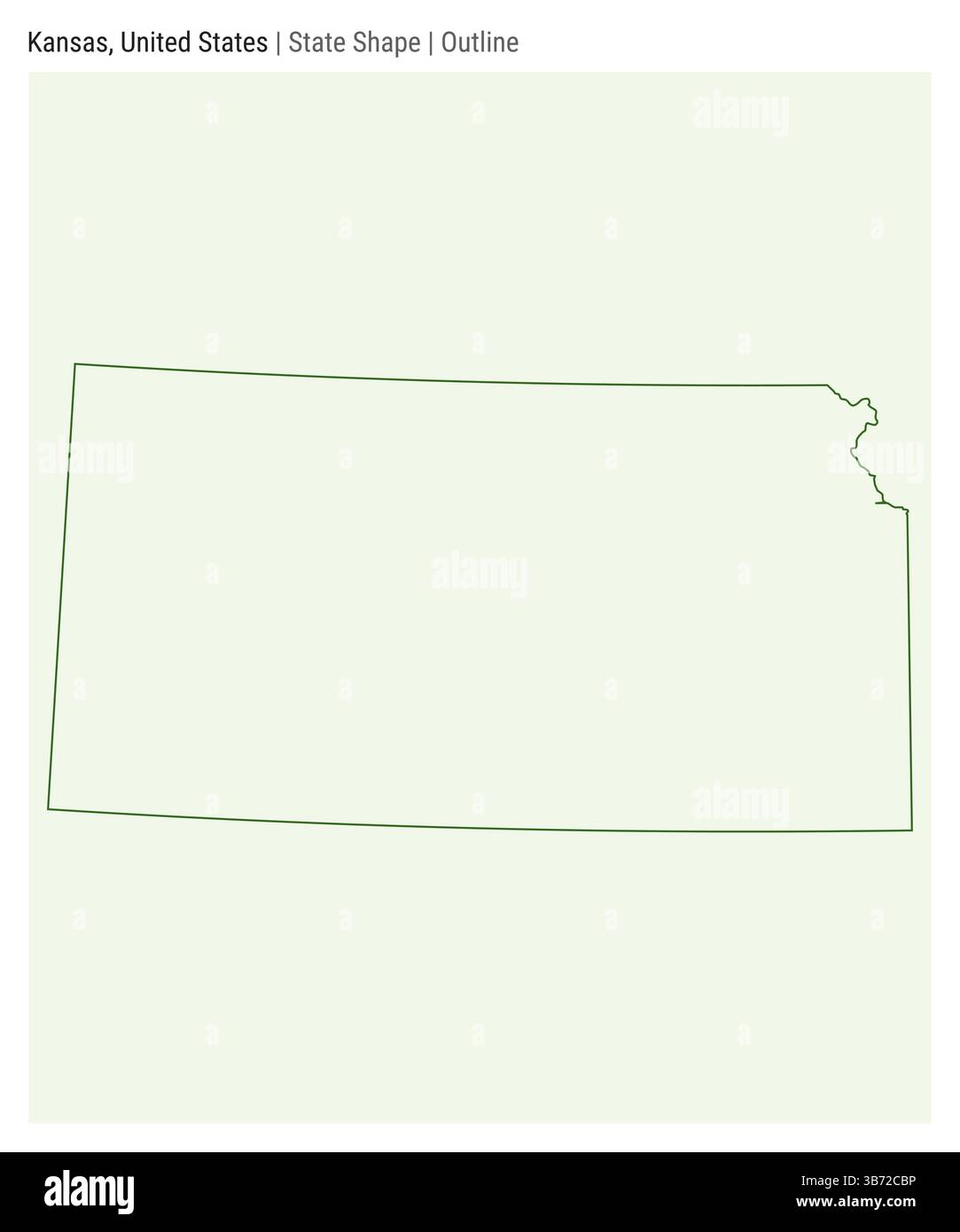 Kansas, Stati Uniti. Semplice mappa vettoriale. Stato forma. Stile contorno. Confine del Kansas. Illustrazione vettoriale. Illustrazione Vettoriale