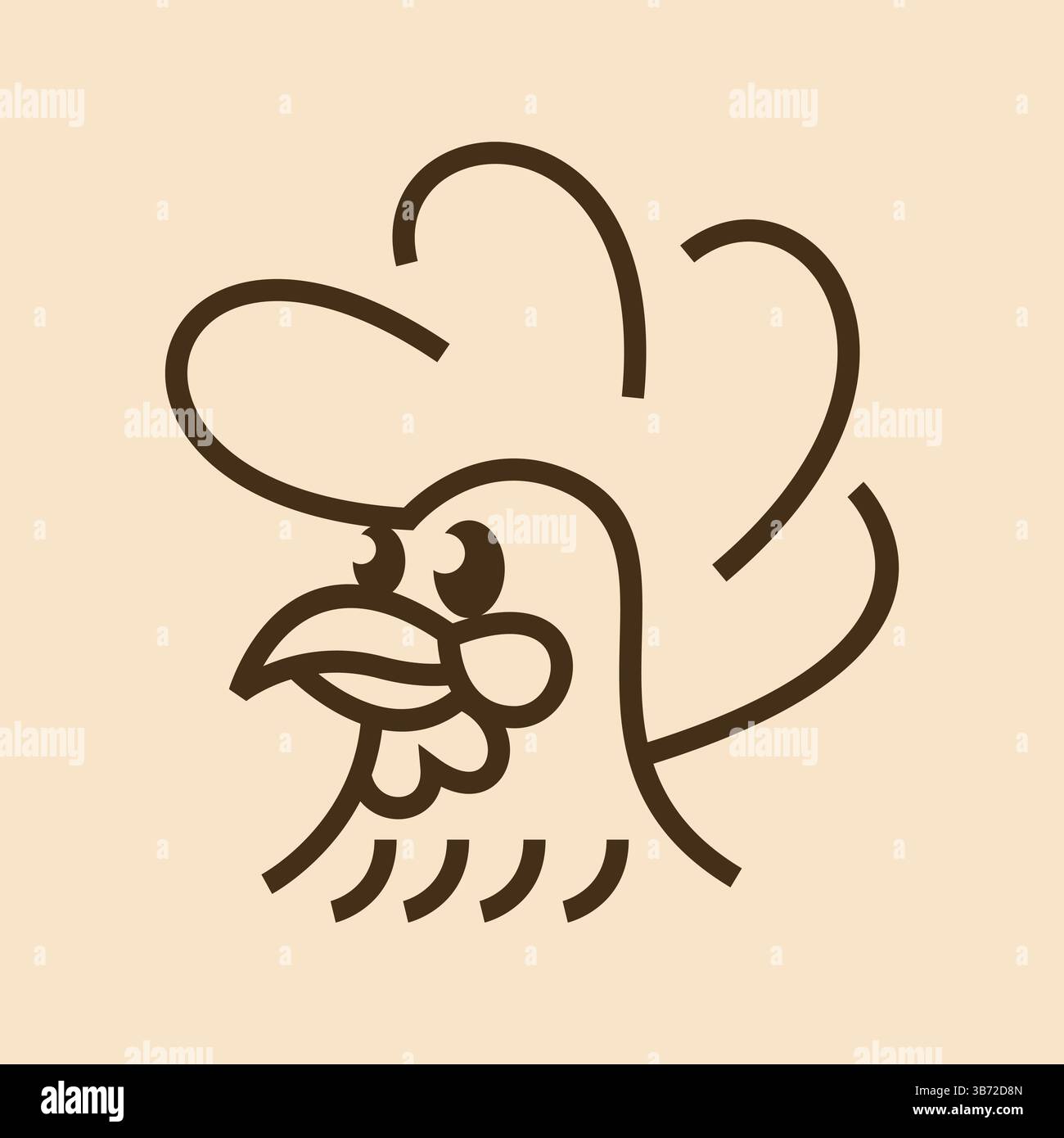 Un'illustrazione in linea moderna e pulita di una testa di gallo con tratti continui e audaci, perfetta per loghi, icone o temi di design minimalisti Illustrazione Vettoriale Un'illustrazione in linea moderna e pulita di una testa di gallo con tratti continui e audaci, perfetta per loghi, icone o temi di design minimalisti Illustrazione Vettoriale