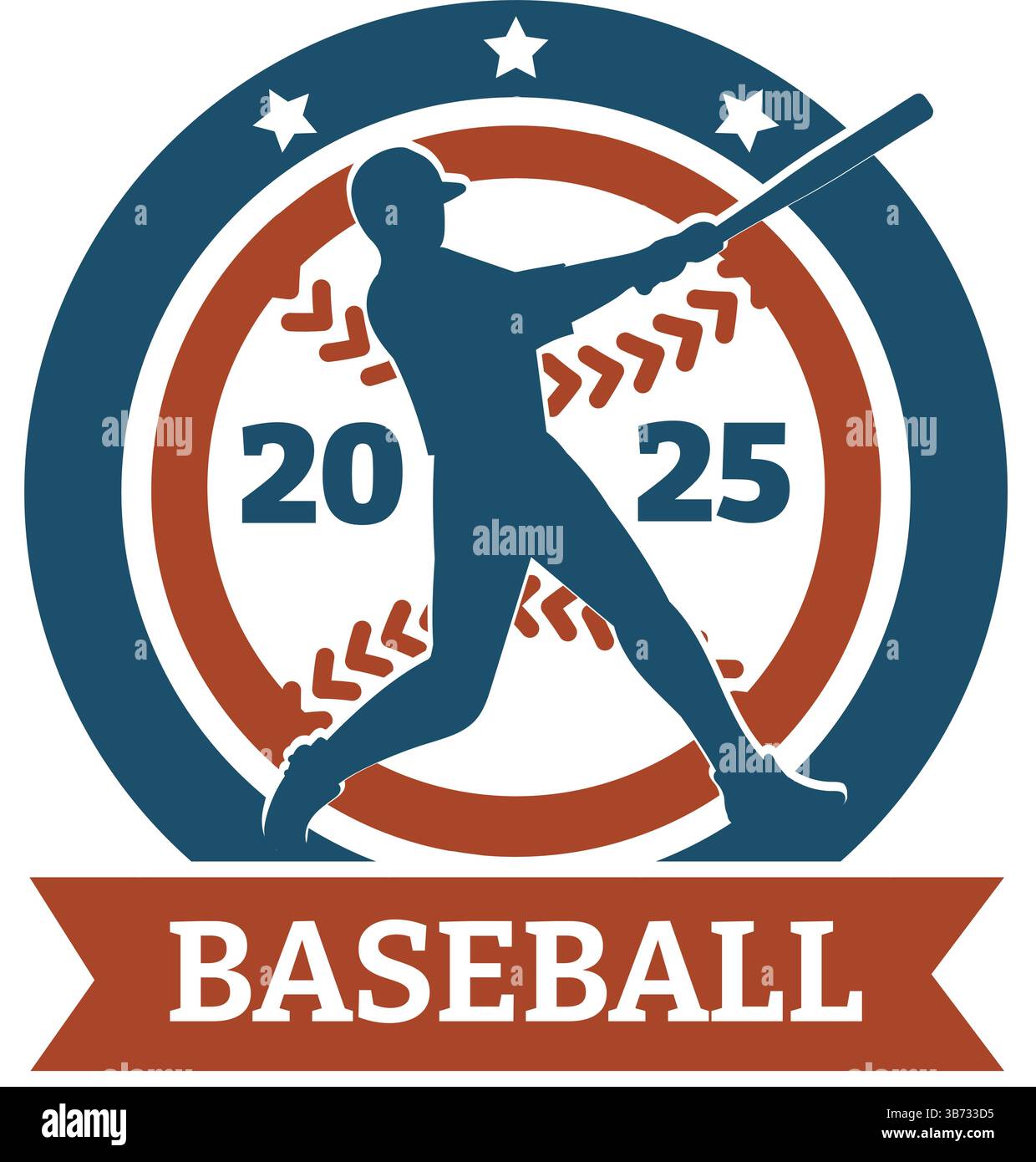 Emblema da baseball retrò Illustrazione Vettoriale