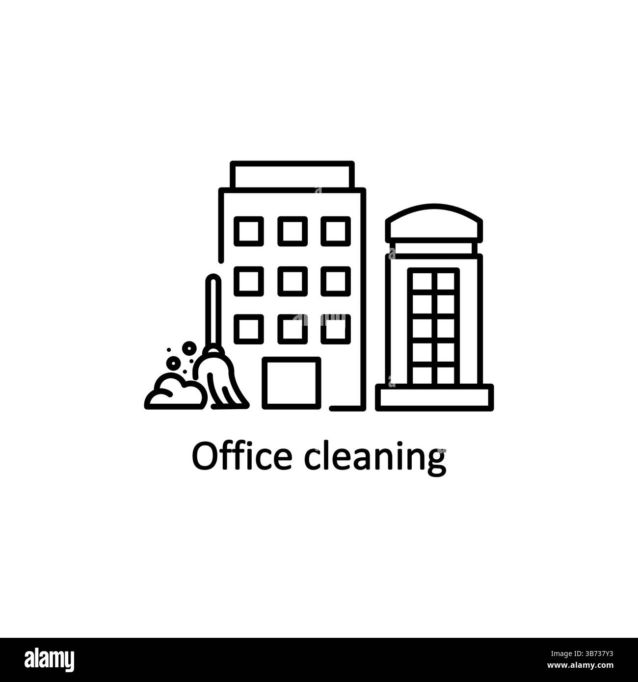 Pulizia ufficio icona creativi. Elemento di semplice illustrazione. Pulizia ufficio concept design simbolo dalla collezione di pulizia. Possono essere utilizzati per la telefonia mobile e Illustrazione Vettoriale