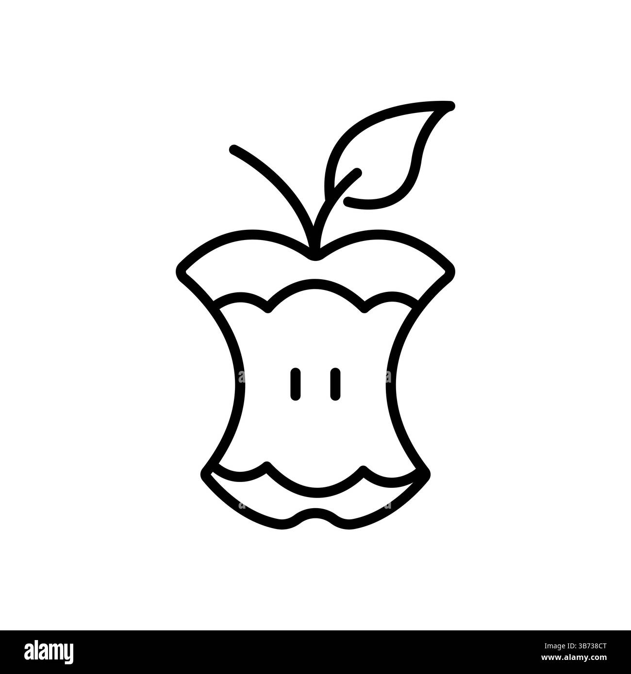 Icona della linea del compost principale Apple, illustrazione vettoriale Illustrazione Vettoriale