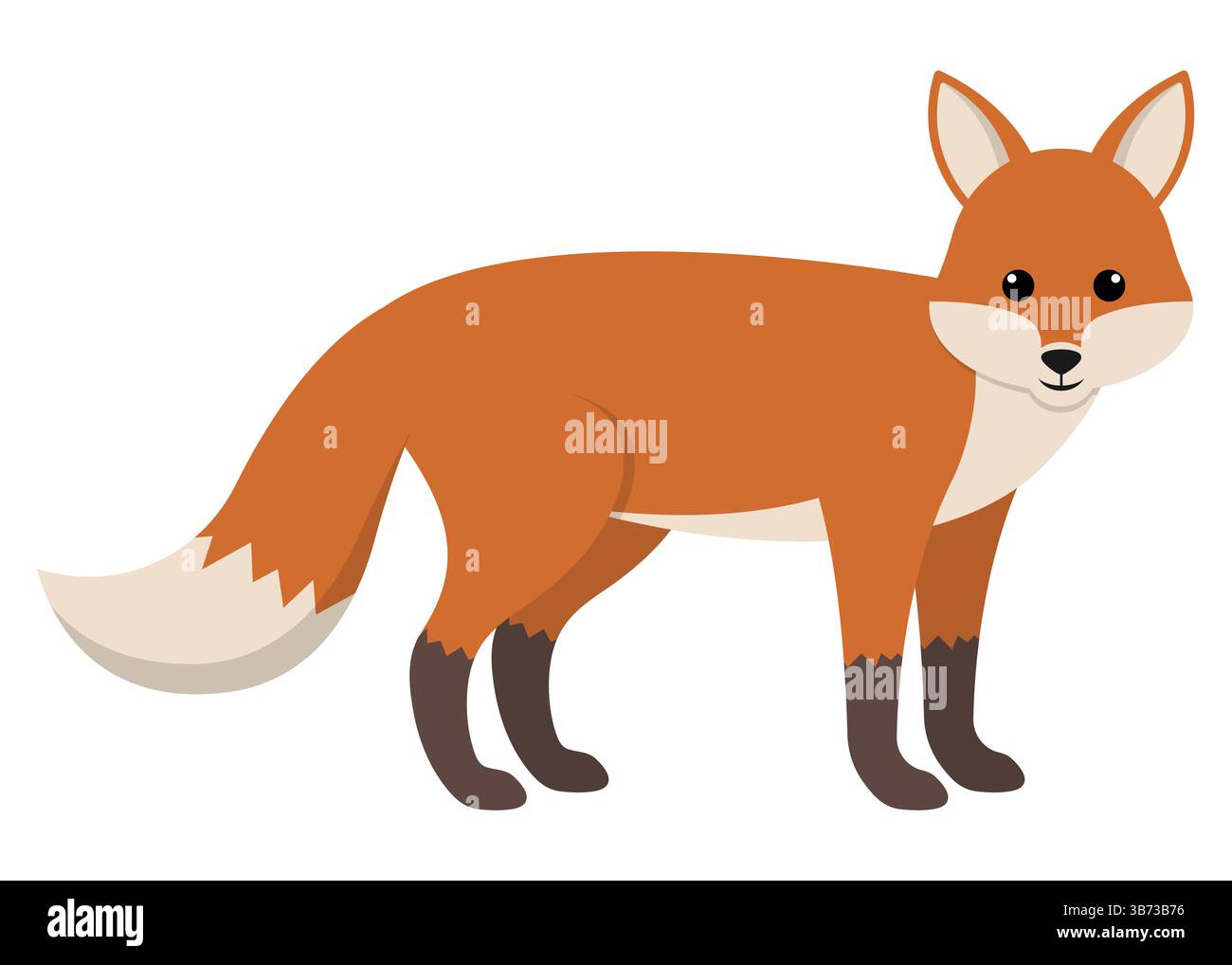 Questa vivace e colorata illustrazione di una volpe è perfetta per l'uso in progetti di design, branding e didattici Illustrazione Vettoriale