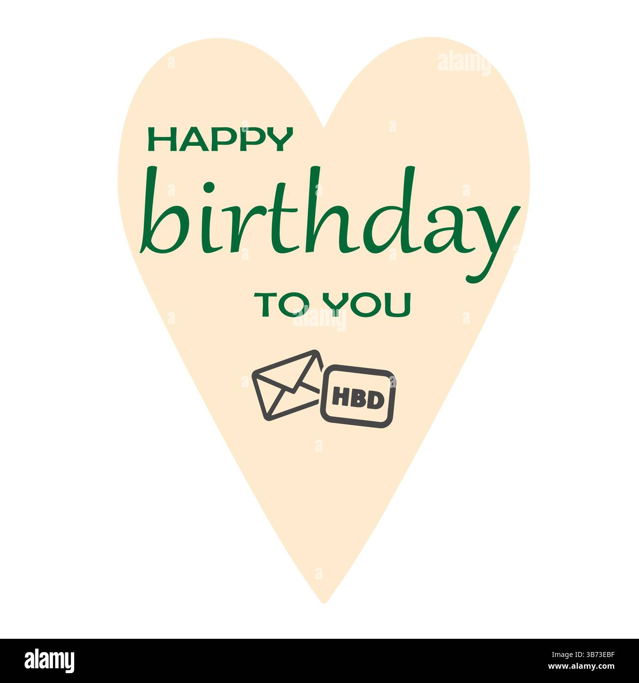 Buon compleanno a voi testo con elemento decorativo a lettere di cuore e compleanno per il design del biglietto di auguri per la celebrazione del compleanno. File modificabile EPS. Illustrazione Vettoriale