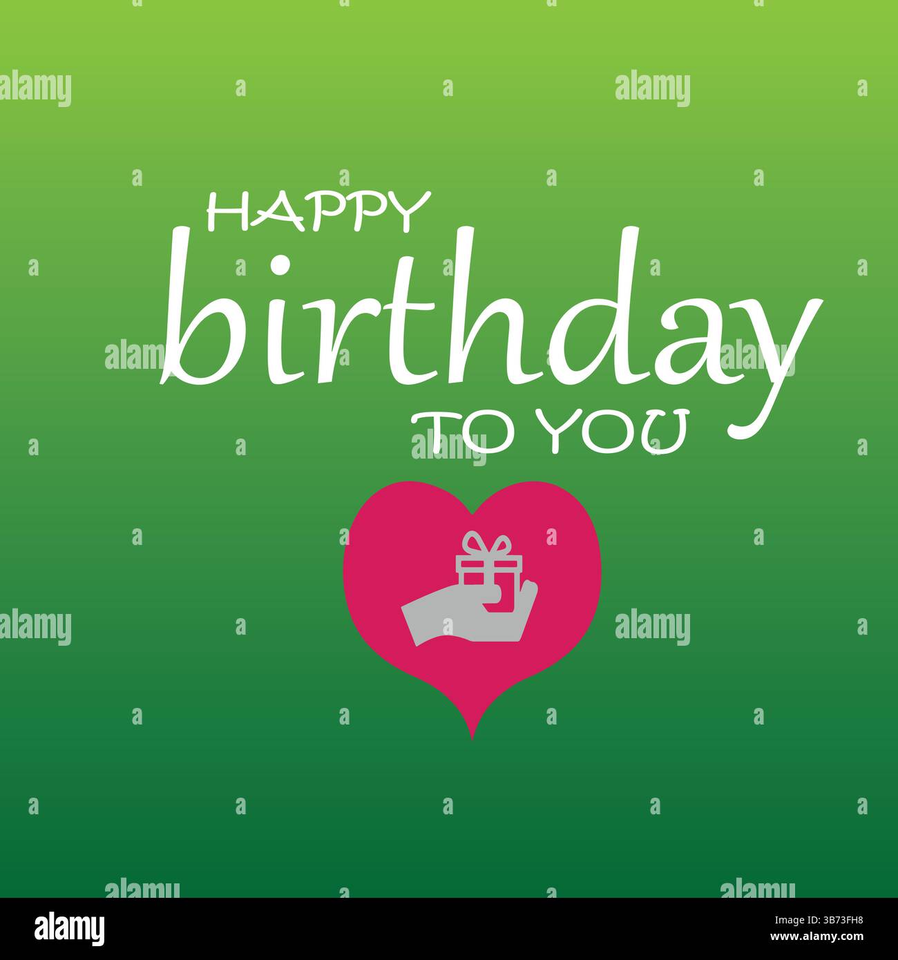Buon compleanno a voi testo con cuore e confezione regalo in elemento decorativo a mano per festeggiare il compleanno con il design del biglietto d'auguri. File modificabile EPS. Illustrazione Vettoriale
