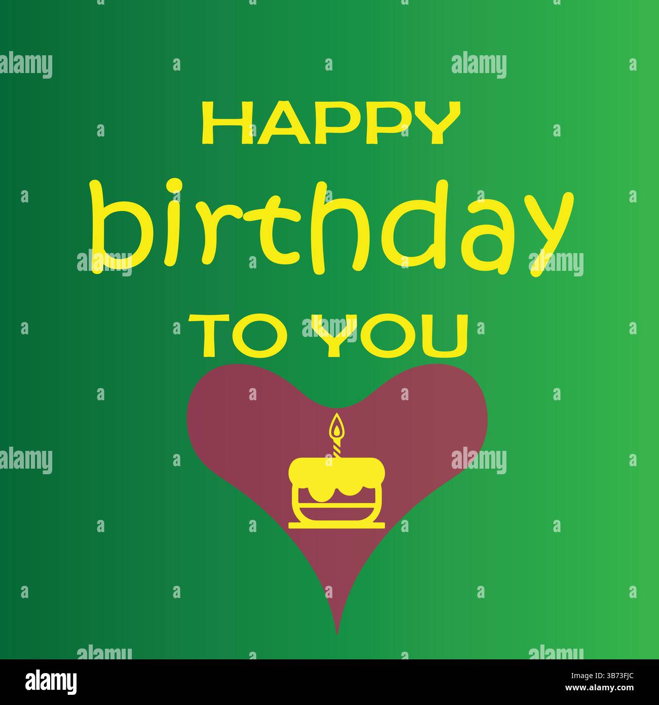 Buon compleanno a te testo con elemento decorativo cuore e confezione regalo per il design del biglietto di auguri per la celebrazione del compleanno. File modificabile EPS. Illustrazione Vettoriale