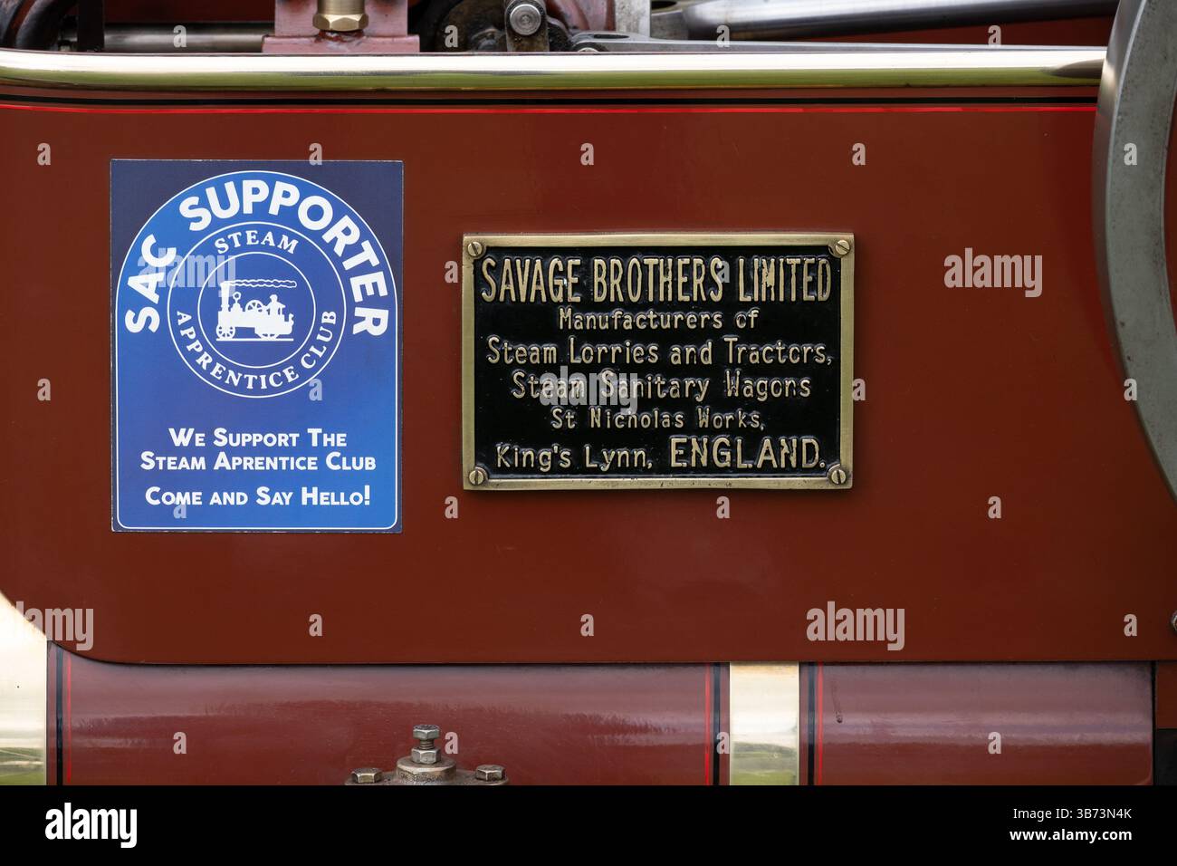 Modello in scala, dettaglio motore trazione Savage Brothers, Coventry, Regno Unito Foto Stock
