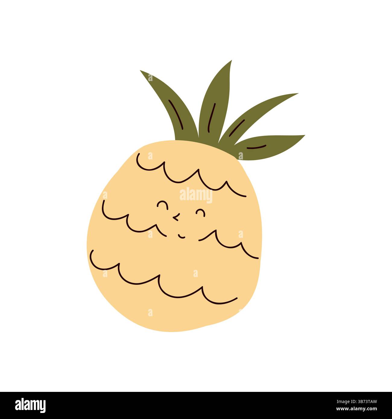 carino ananas cartoni animati. Illustrazione vettoriale Illustrazione Vettoriale