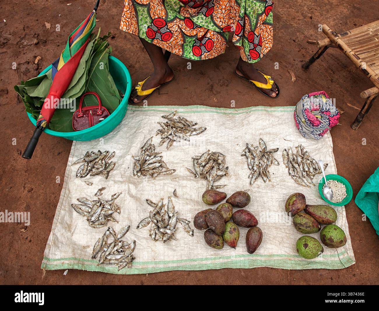 Mercato di Nagero nel Parco Nazionale di Garamba nella Repubblica Democratica del Congo Foto Stock