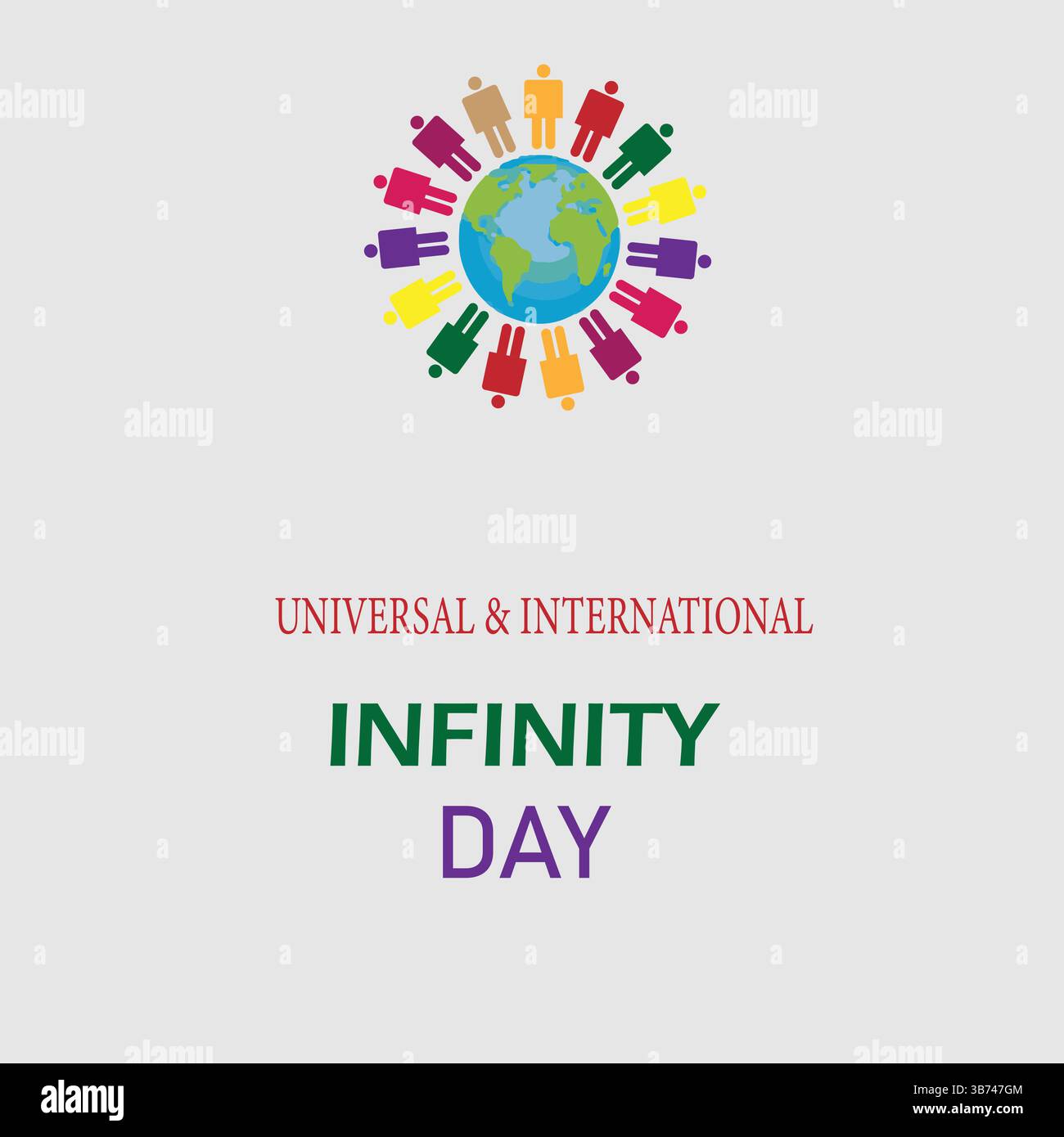 Sfondo Universal e International Infinity Day. File modificabile EPS. Celebra l'infinito con arte vettoriale, simboli e disegni. Illustrazione Vettoriale