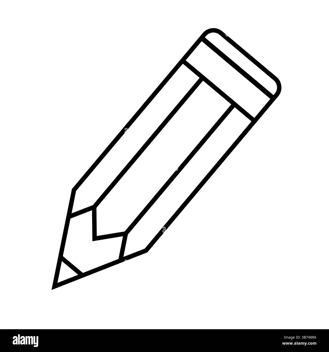 Icona a matita isolata su sfondo bianco. Illustrazione vettoriale. File modificabile EPS. Perfetto per il design, l'istruzione e l'ufficio. Illustrazione Vettoriale