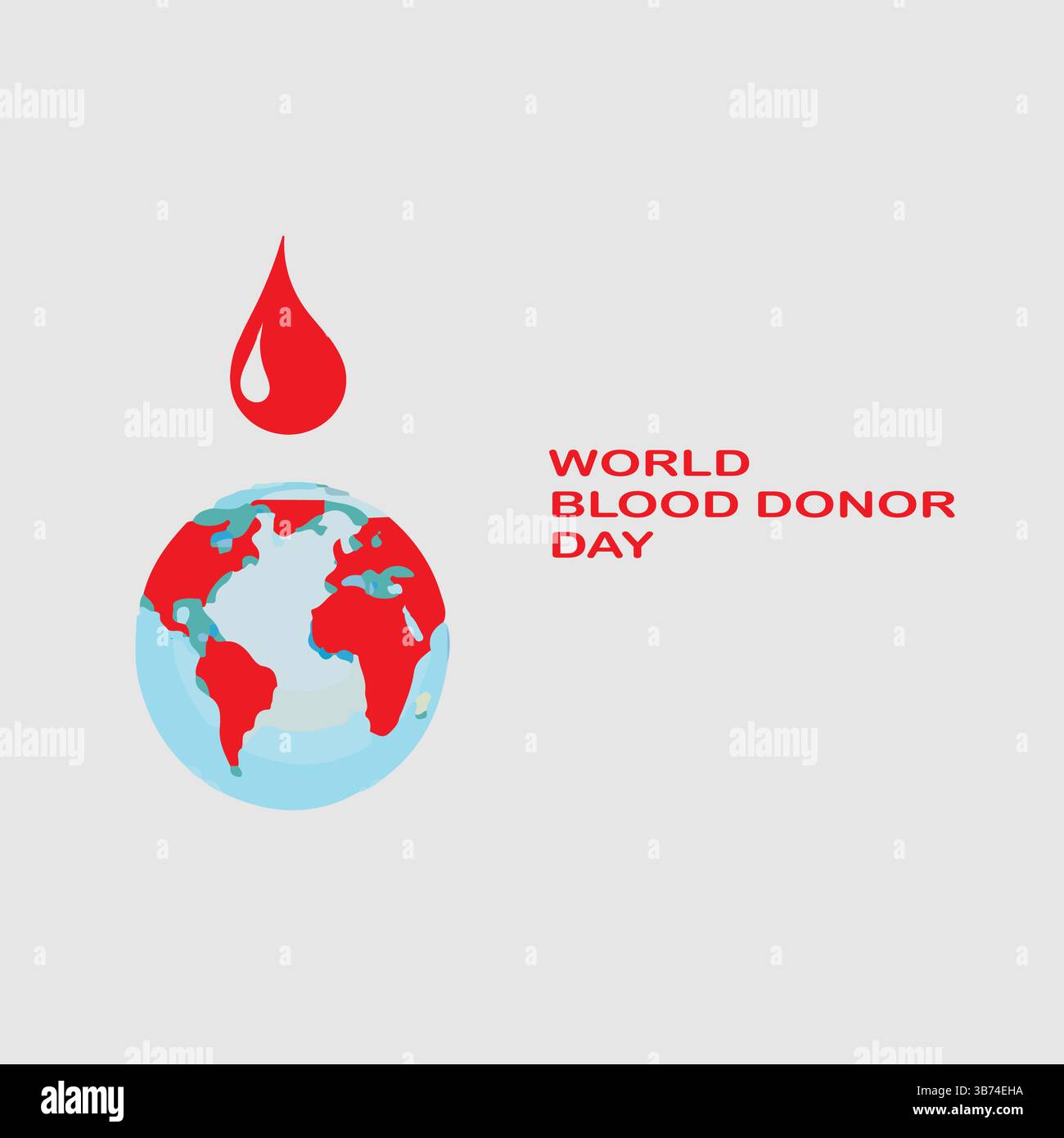 Modello di post sui social media per la giornata mondiale dei donatori di sangue – file EPS modificabile per le aziende. Festeggia e salva vite! Illustrazione Vettoriale