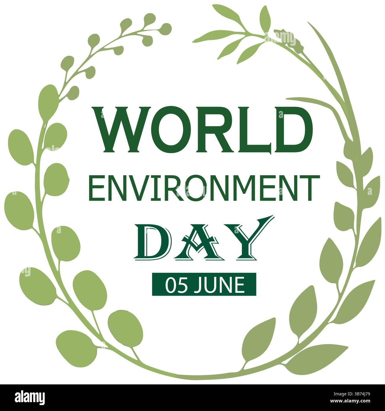 Giornata Mondiale dell'ambiente – 5 giugno. Concetto di impianto. File modificabile EPS. Celebra la natura, diventa verde, modello di progettazione ecocompatibile. Illustrazione Vettoriale