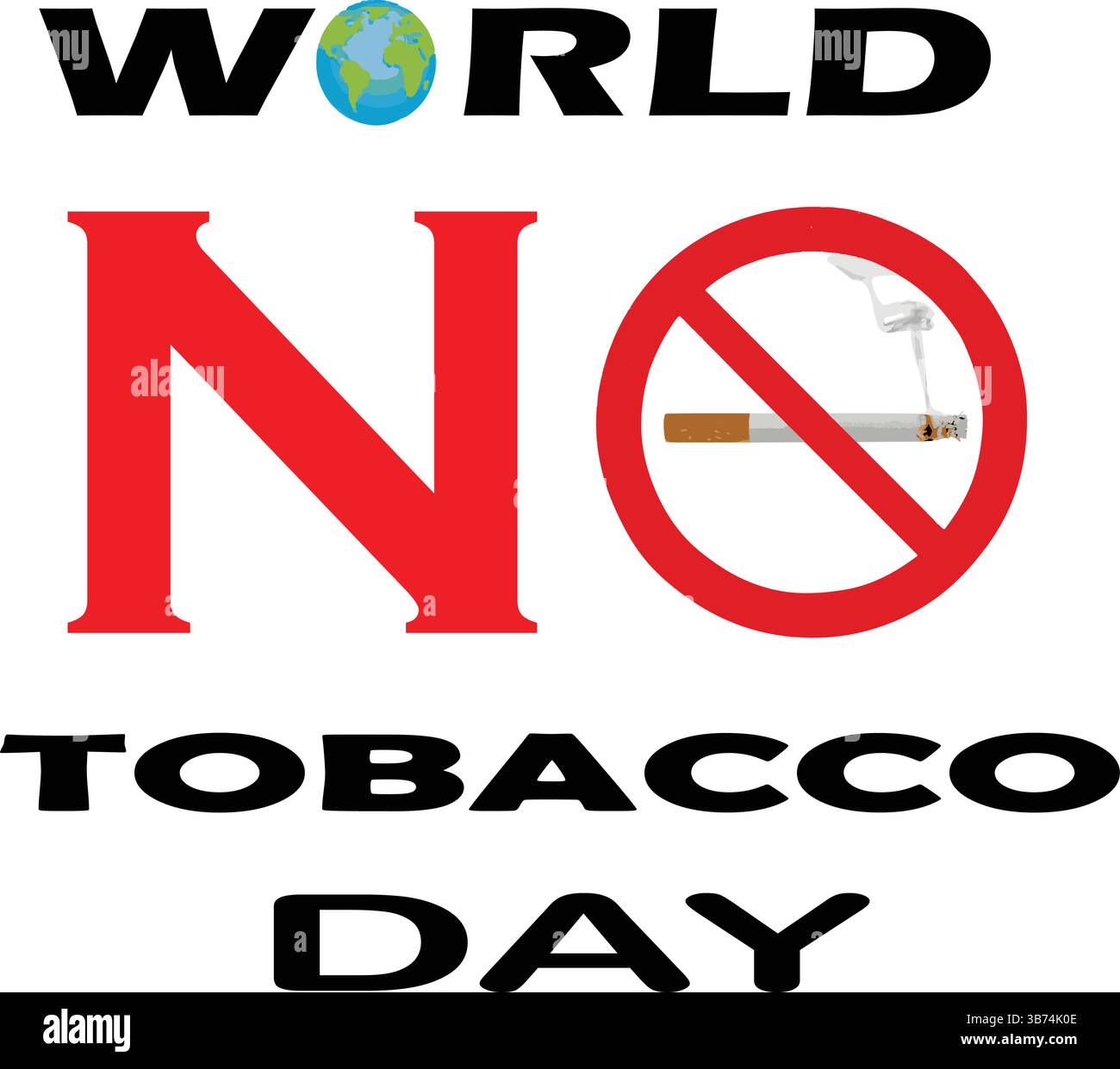Giornata mondiale senza tabacco. Smettete di fumare la consapevolezza il 31 maggio. Poster creativo anti-tabagismo, Banner Design per campagna. Illustrazione vettoriale. Illustrazione Vettoriale