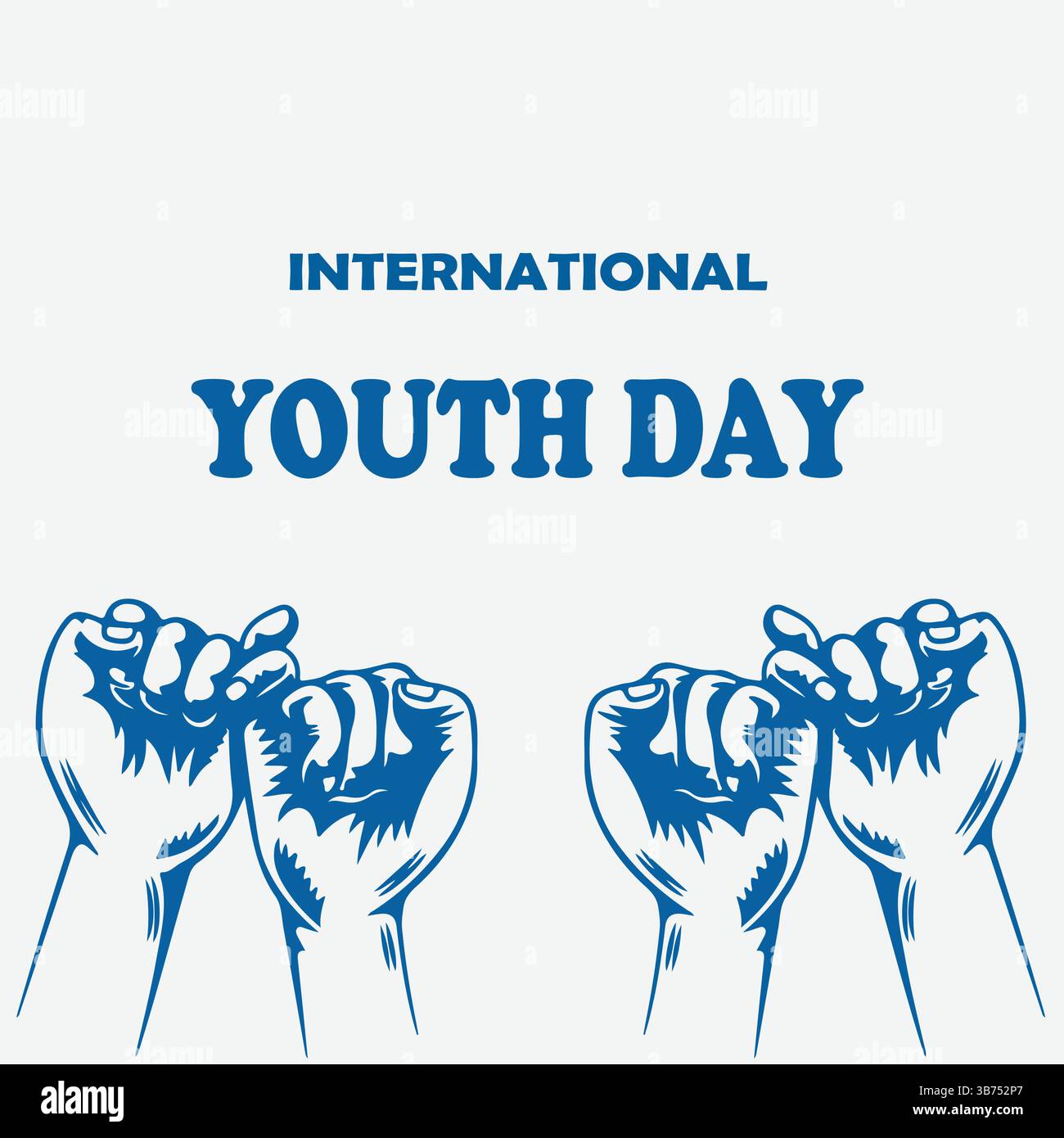 Celebrazione della giornata internazionale della gioventù, squadra amichevole, carta dell'amicizia isolata su sfondo bianco. Illustrazione vettoriale, banner o poster. Illustrazione Vettoriale