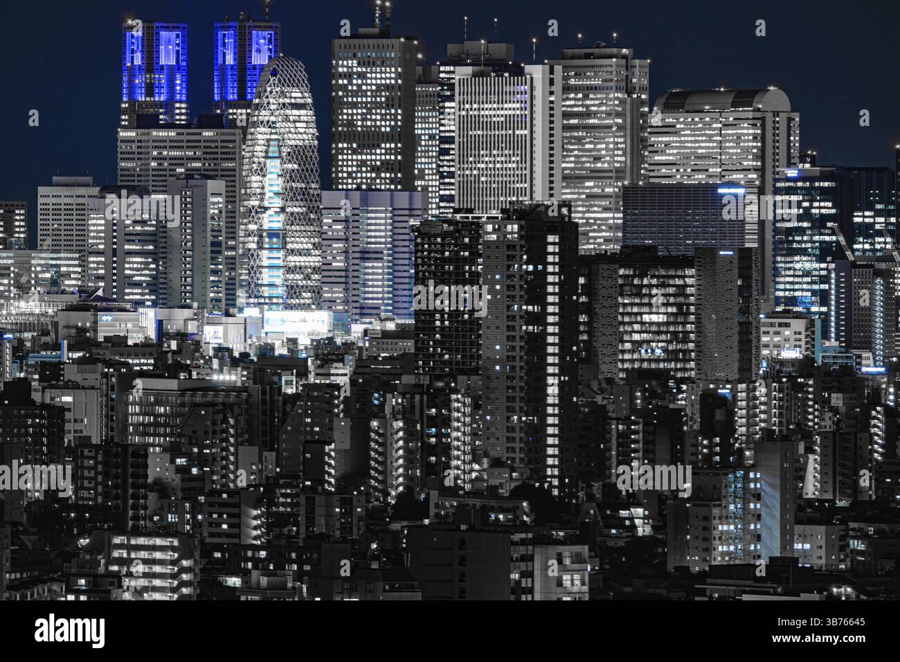 Shinjuku di notte (preso dal Centro Civico di Bunkyo). Luogo di tiro: Area metropolitana di Tokyo Foto Stock