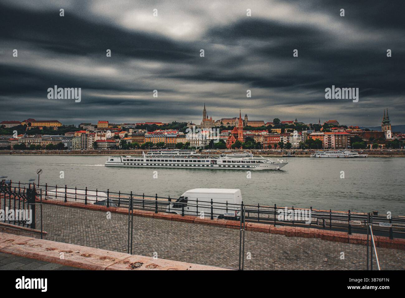 Paesaggio lungo il Danubio. Location delle riprese: Ungheria, Budapest Foto Stock